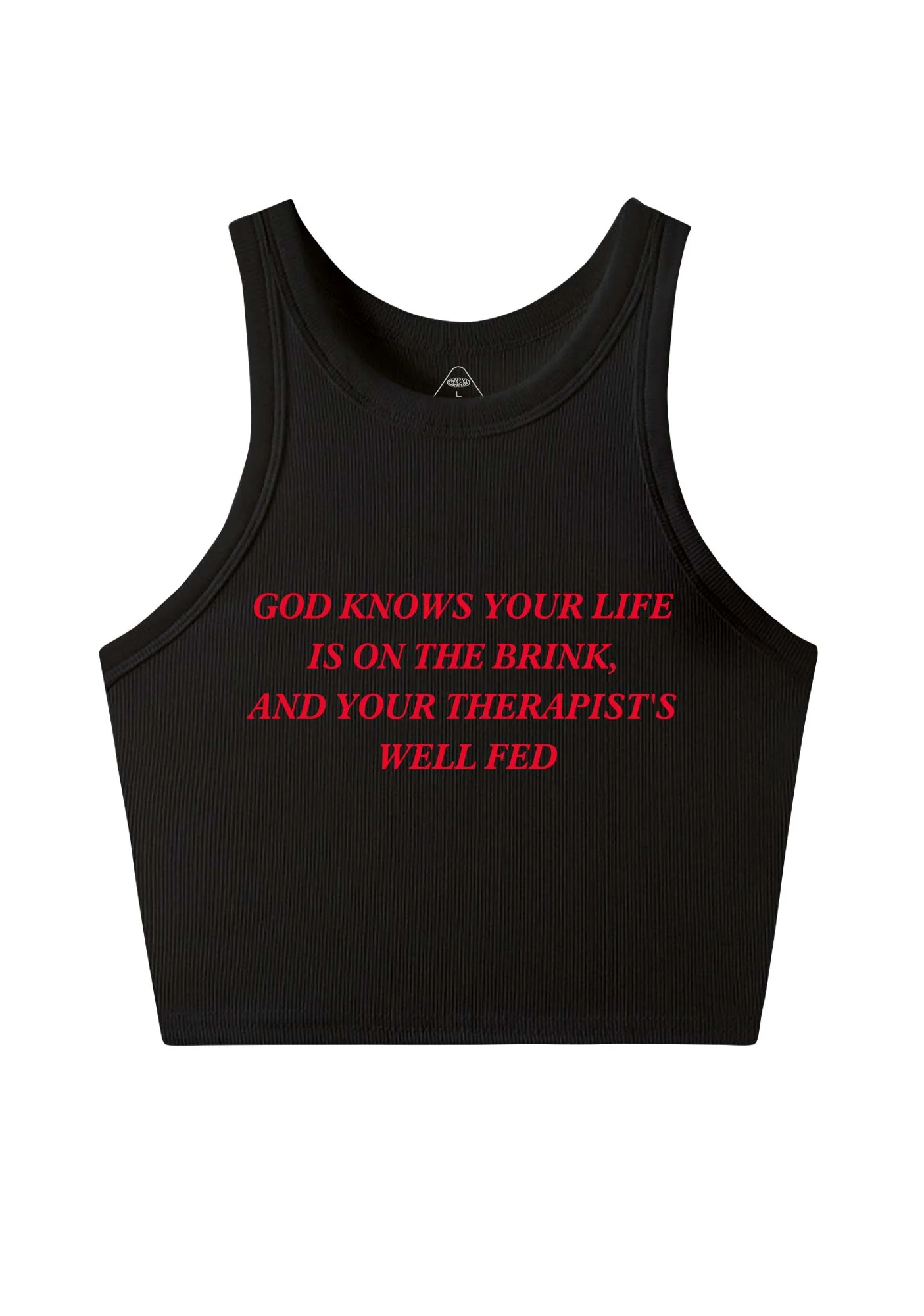 God Knows Your Life Is On The Brink Y2K Crop Tank Top Cherrykitten - Image 3