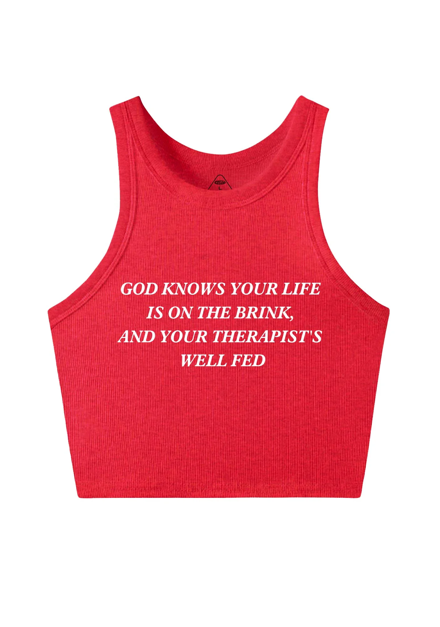 God Knows Your Life Is On The Brink Y2K Crop Tank Top Cherrykitten - Image 4