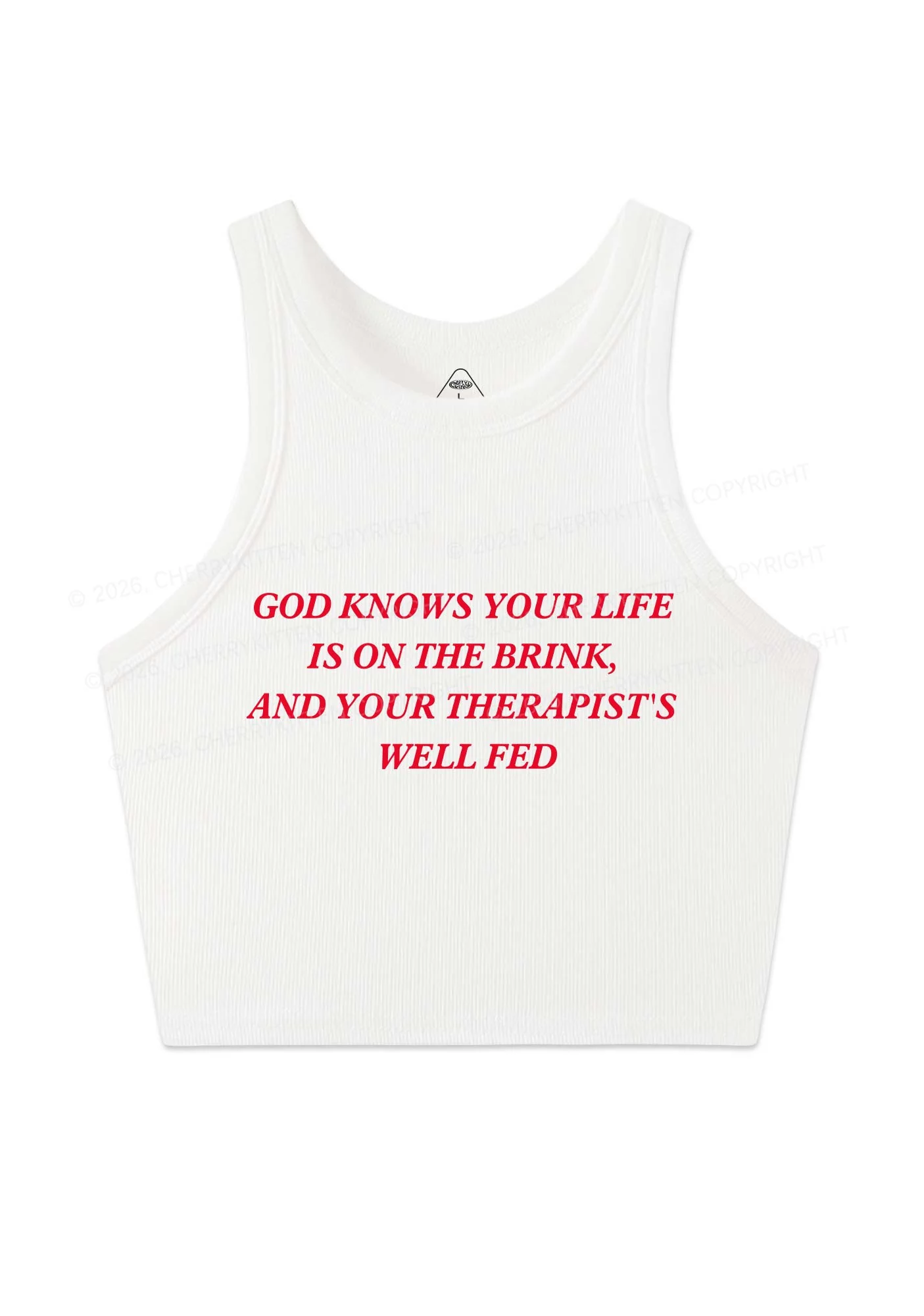 God Knows Your Life Is On The Brink Y2K Crop Tank Top Cherrykitten - Image 5