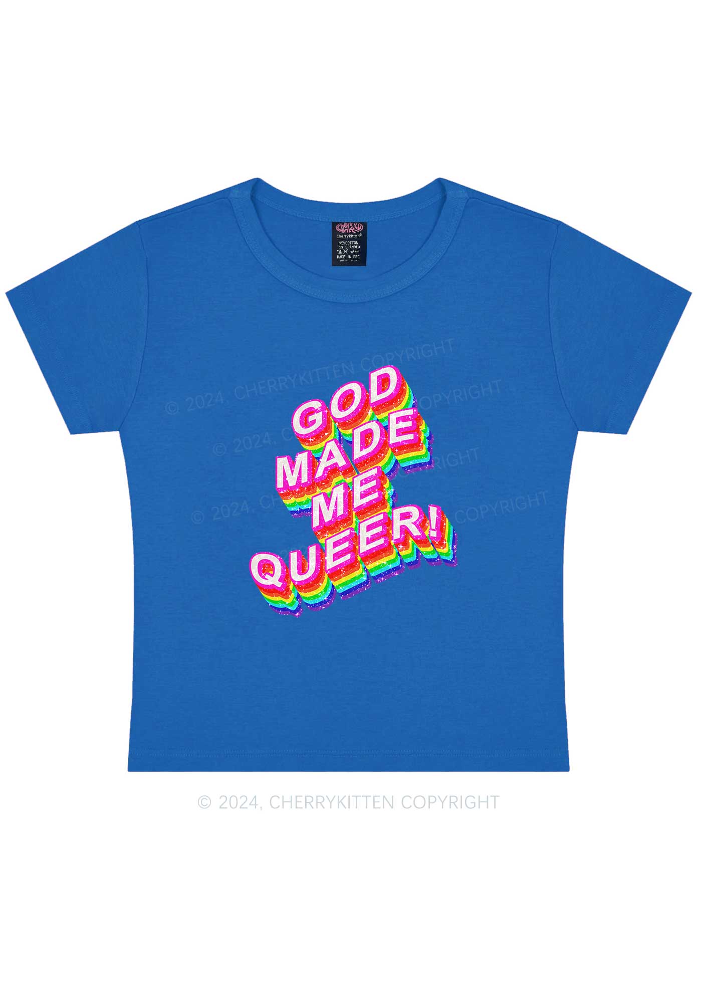 God Made Me Queer Y2K Baby Tee Cherrykitten - Image 11