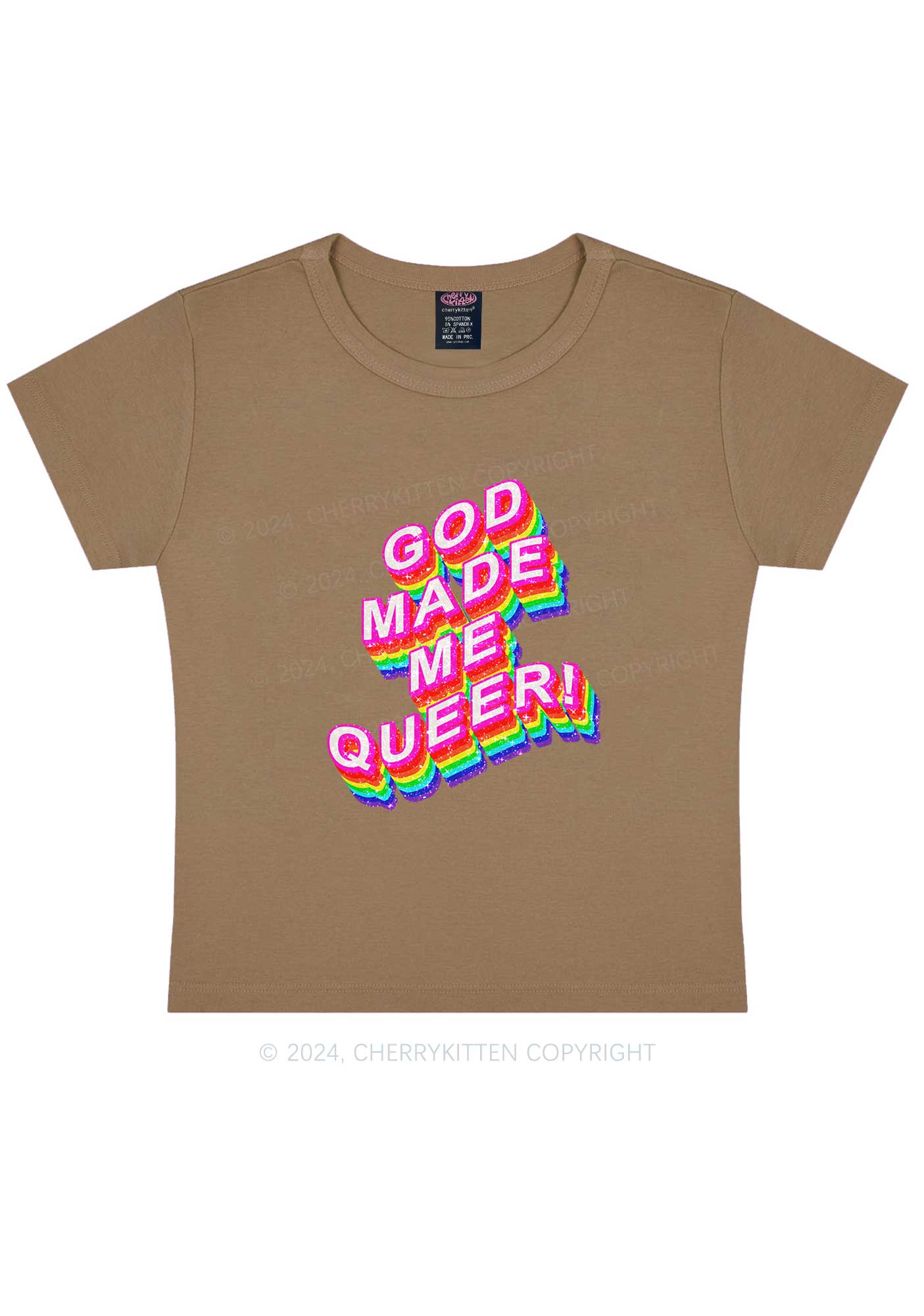 God Made Me Queer Y2K Baby Tee Cherrykitten - Image 12