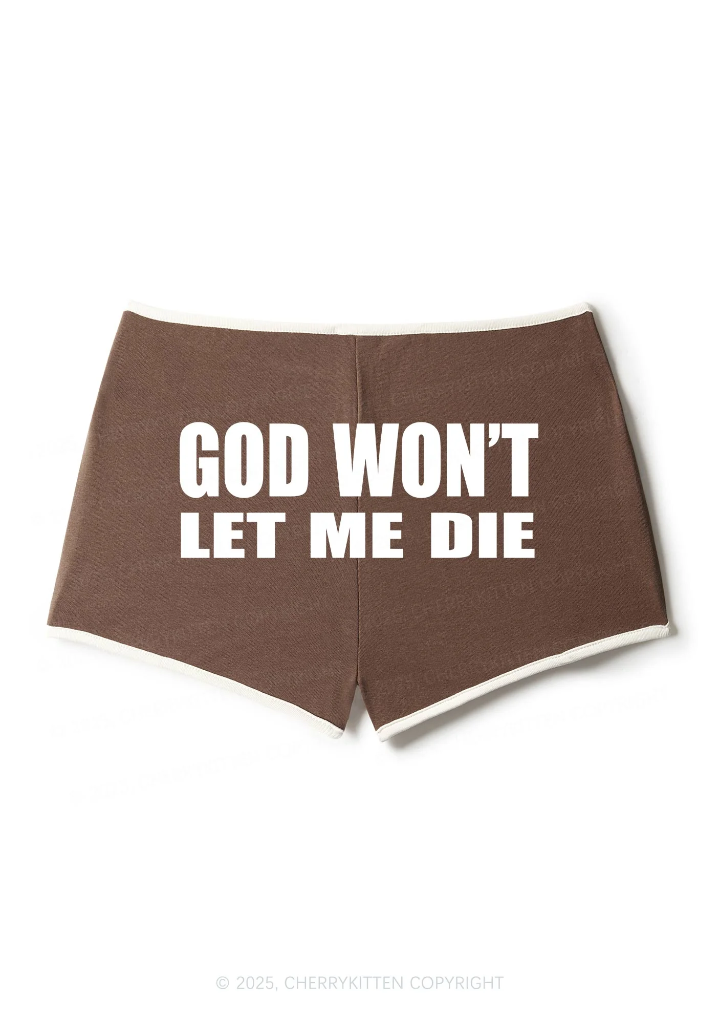 God Wont Let Me Die Y2K Contrast Mini Shorts Cherrykitten - Image 3