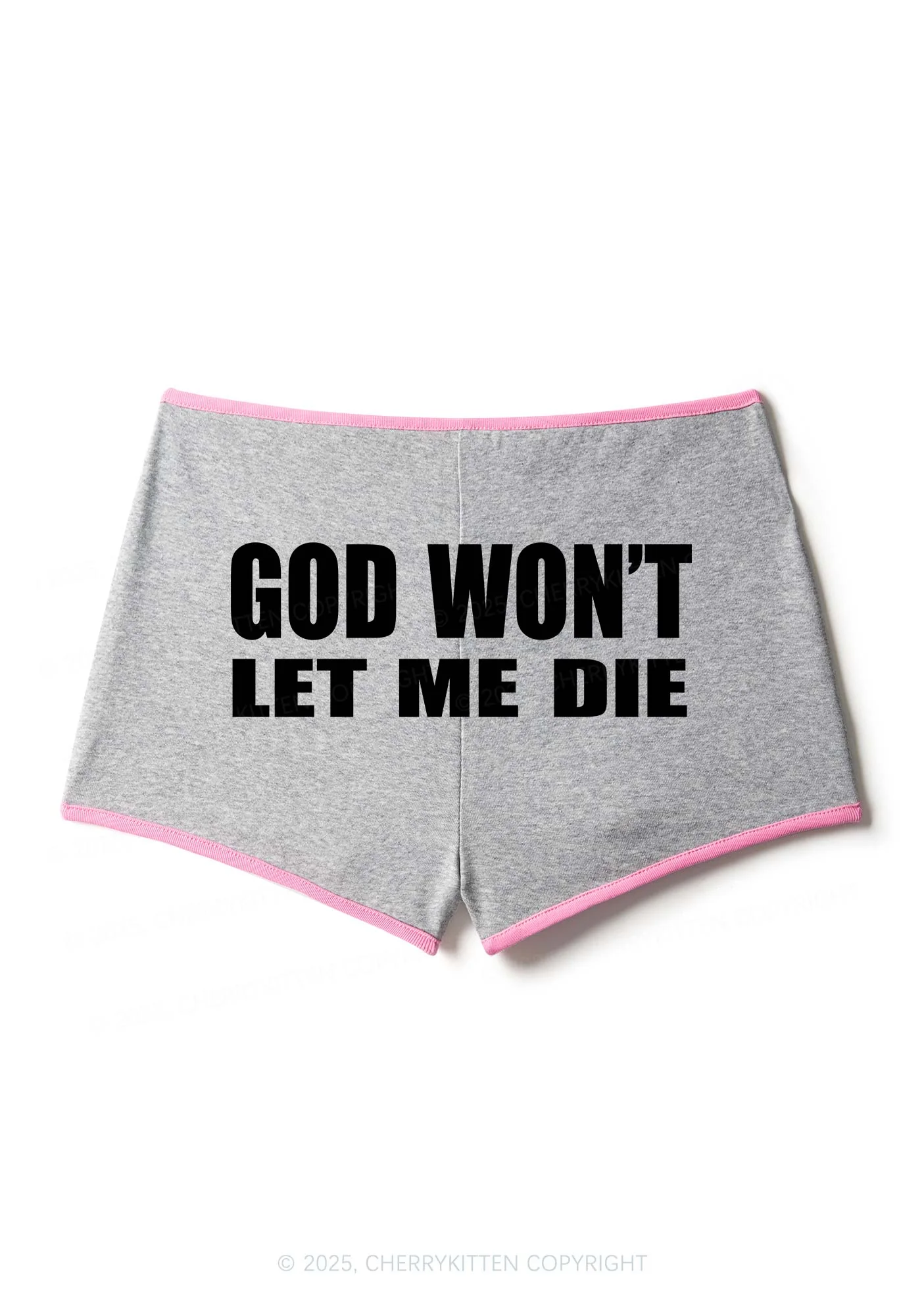 God Wont Let Me Die Y2K Contrast Mini Shorts Cherrykitten - Image 4