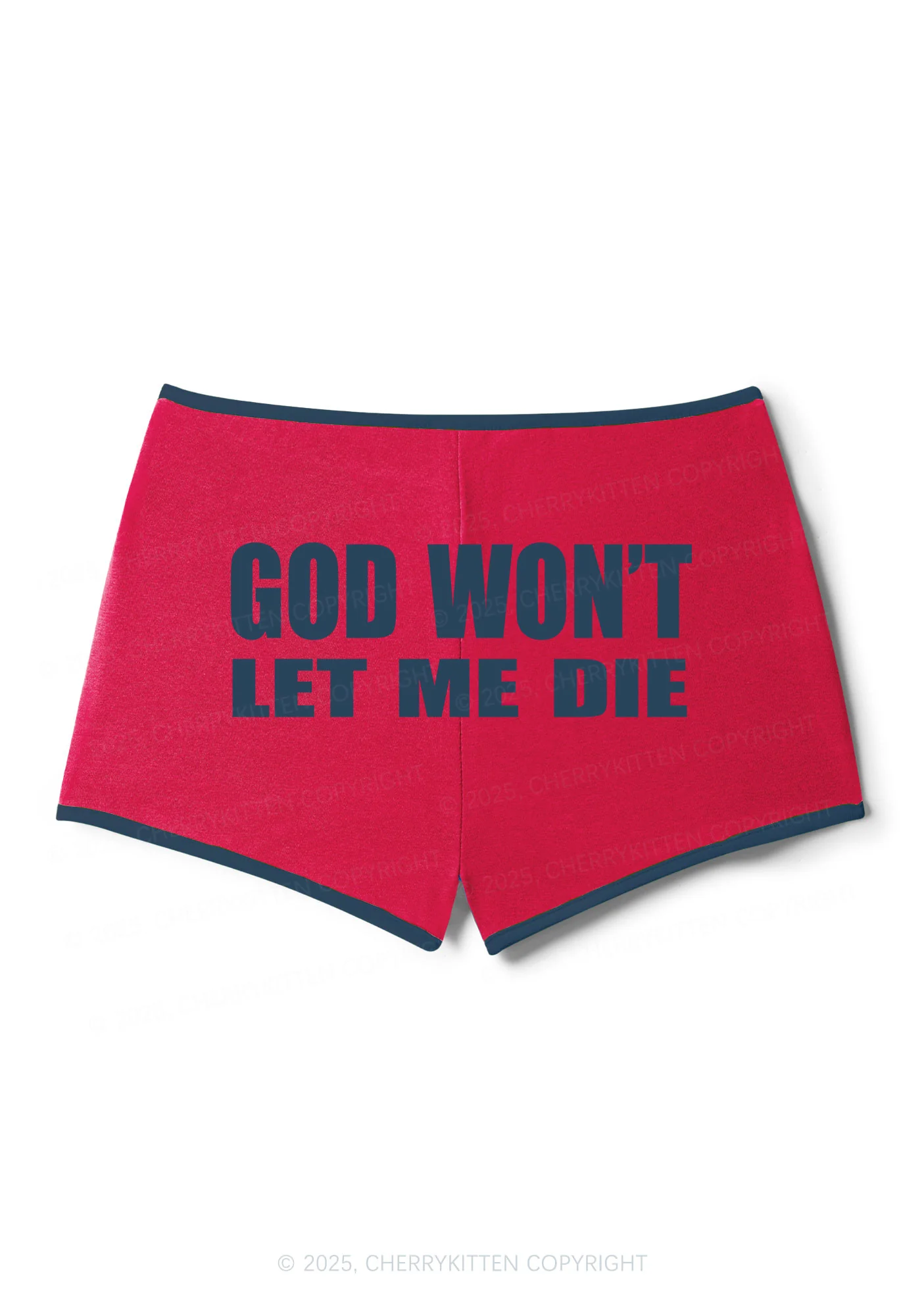 God Wont Let Me Die Y2K Contrast Mini Shorts Cherrykitten - Image 5