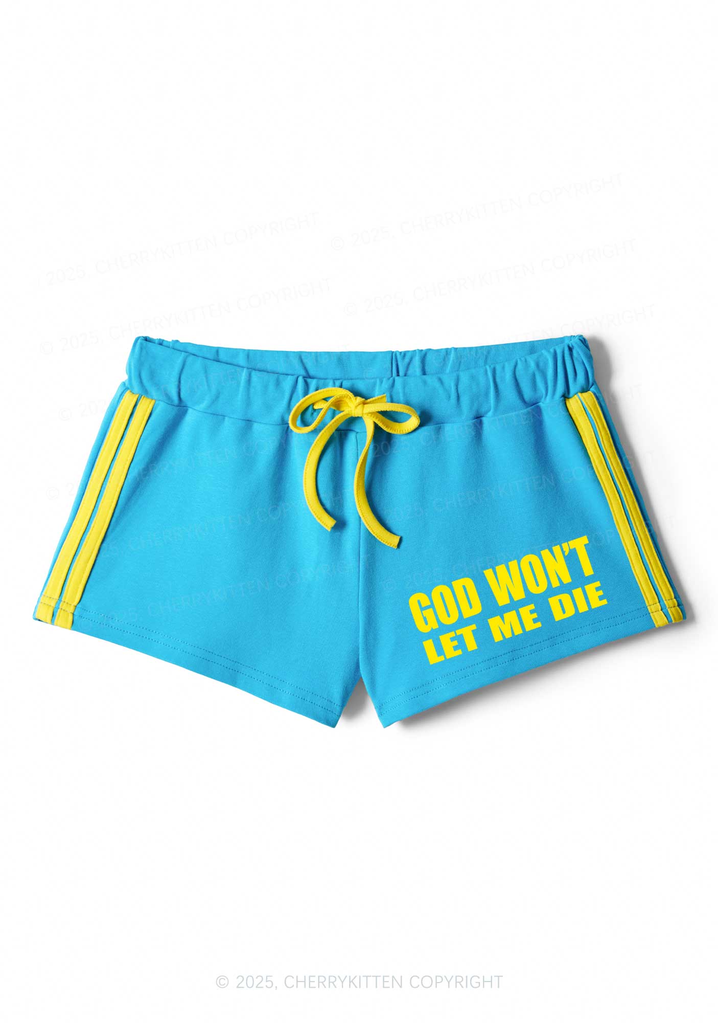 God Wont Let Me Die Y2K Drawstring Mini Shorts Cherrykitten - Image 3