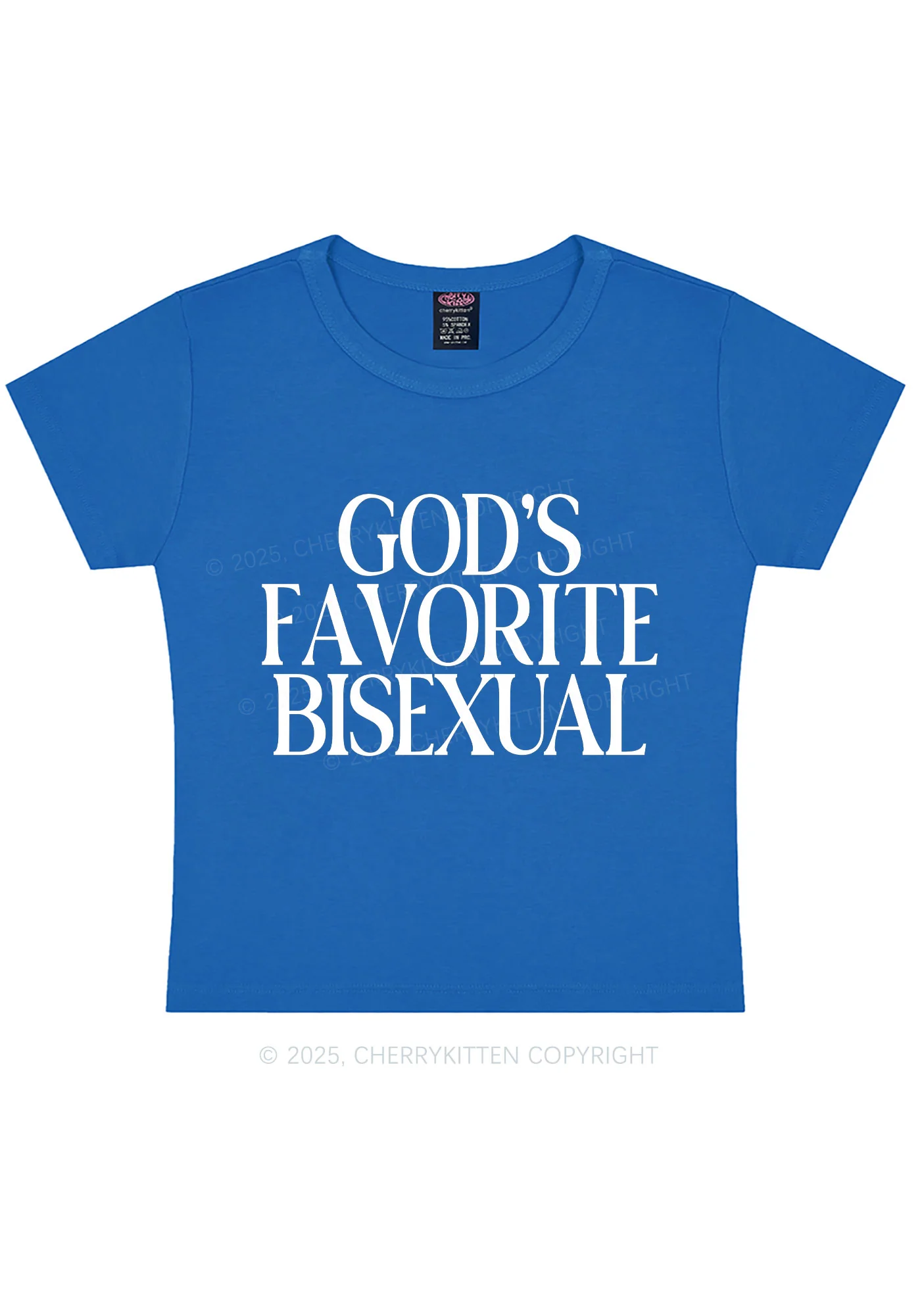 Gods Favorite Bisexual Pride Y2K Baby Tee Cherrykitten - Image 10