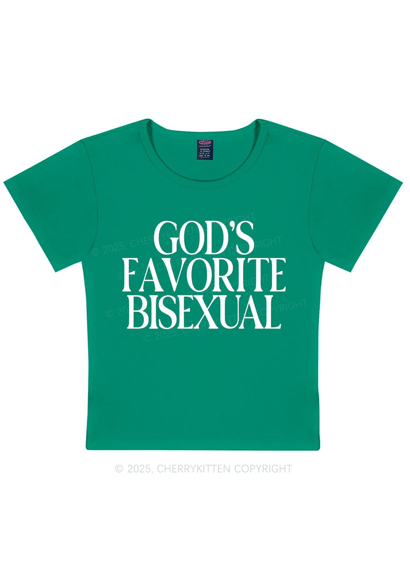 Gods Favorite Bisexual Pride Y2K Baby Tee Cherrykitten - Image 11