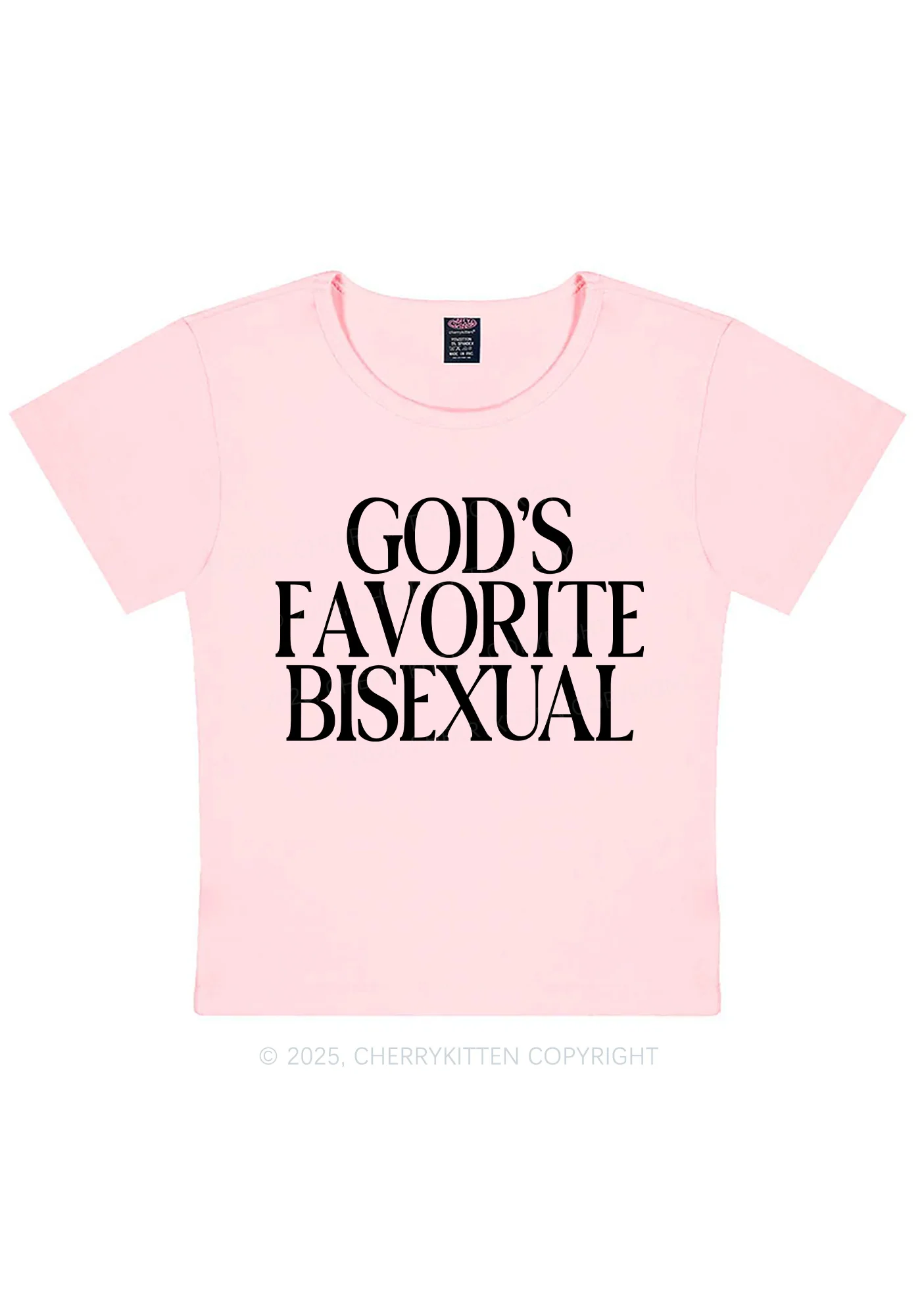 Gods Favorite Bisexual Pride Y2K Baby Tee Cherrykitten - Image 12