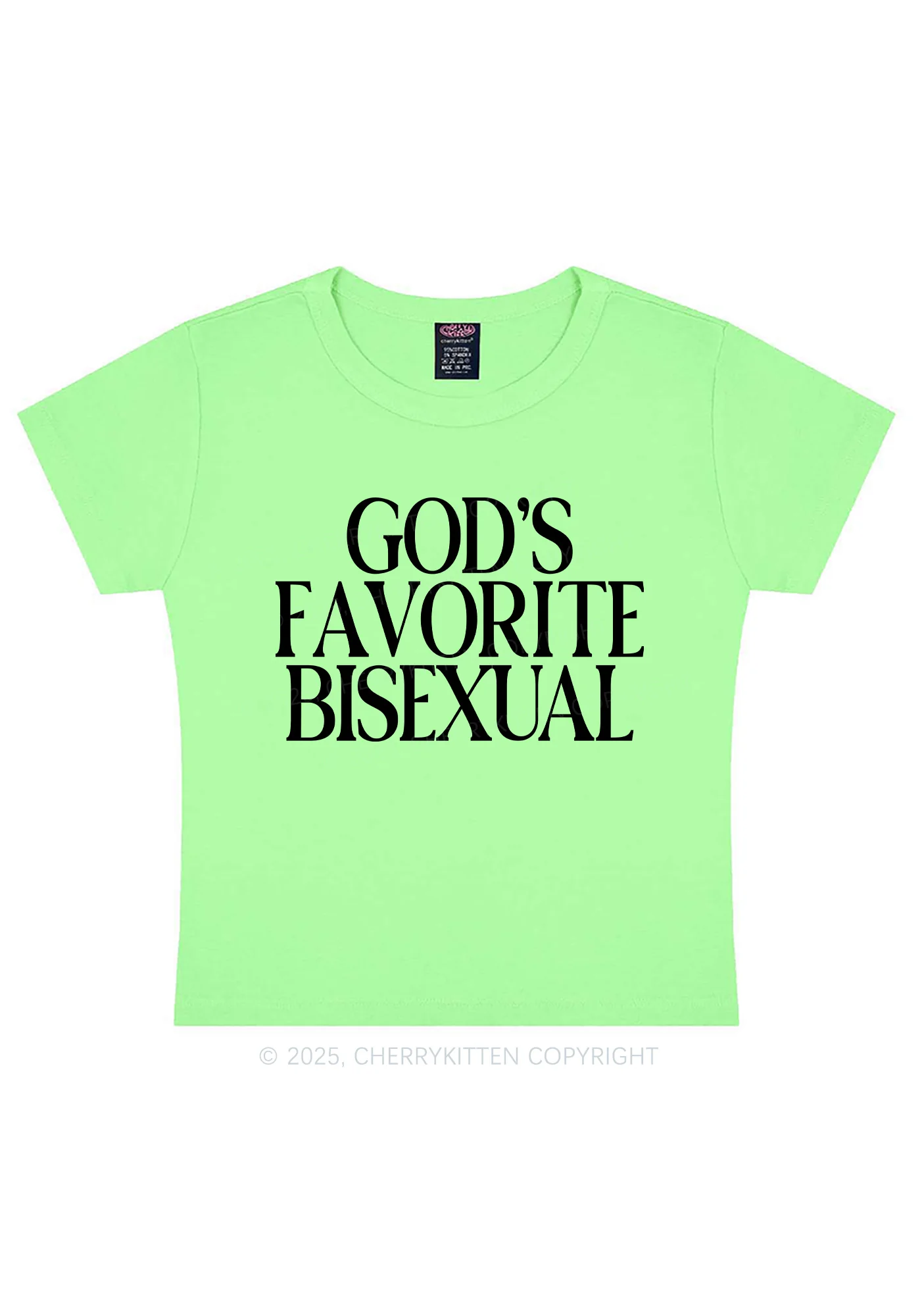 Gods Favorite Bisexual Pride Y2K Baby Tee Cherrykitten - Image 13