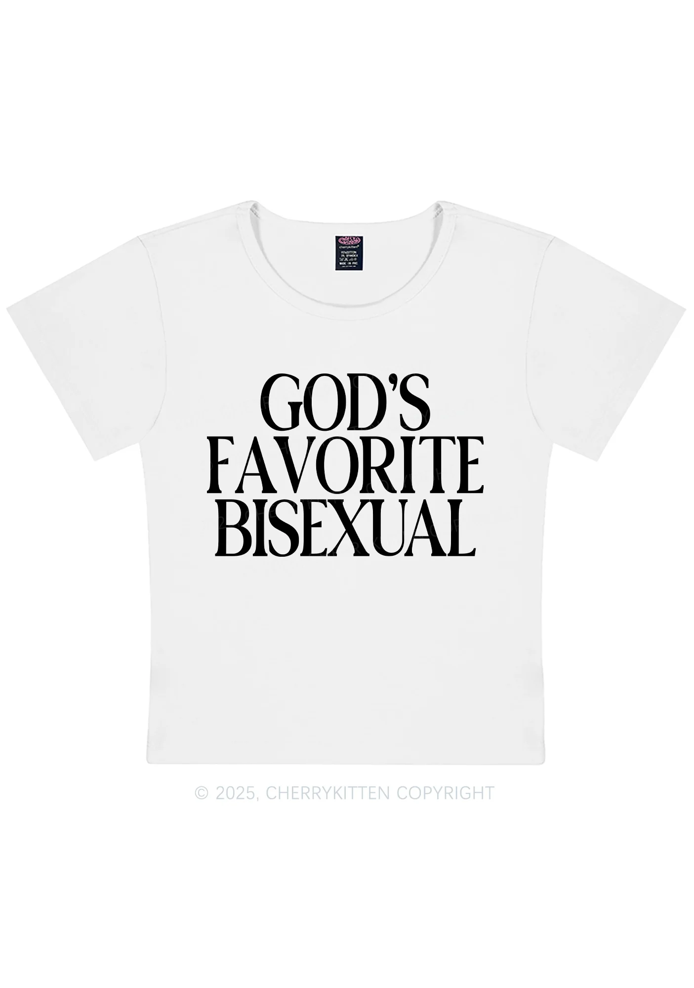 Gods Favorite Bisexual Pride Y2K Baby Tee Cherrykitten - Image 6