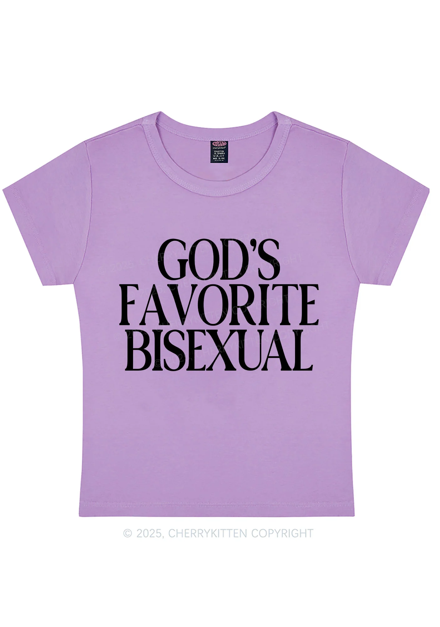 Gods Favorite Bisexual Pride Y2K Baby Tee Cherrykitten - Image 7