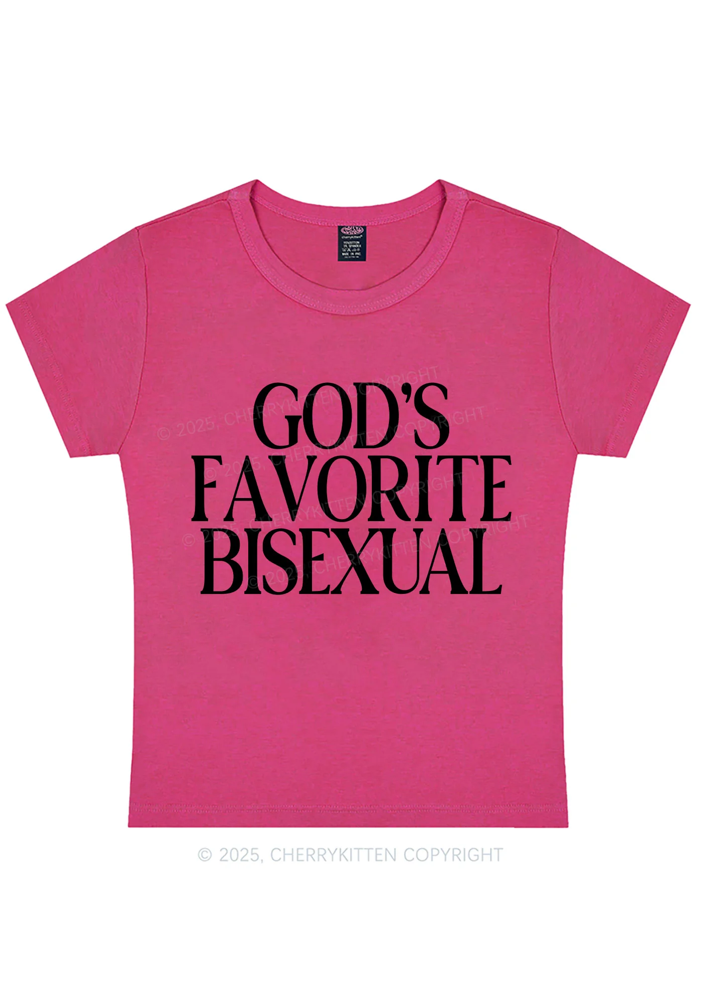 Gods Favorite Bisexual Pride Y2K Baby Tee Cherrykitten - Image 8