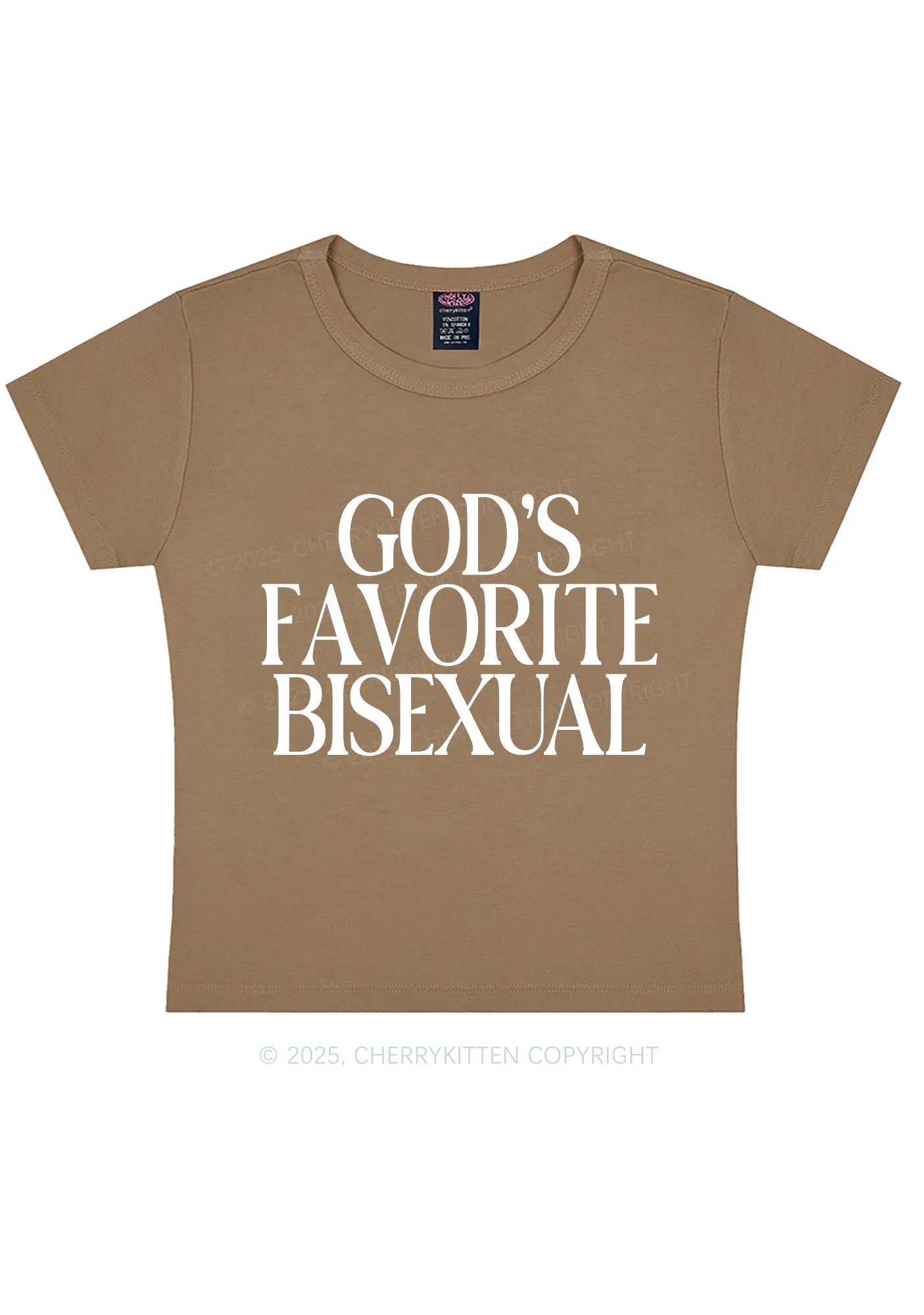Gods Favorite Bisexual Pride Y2K Baby Tee Cherrykitten - Image 9