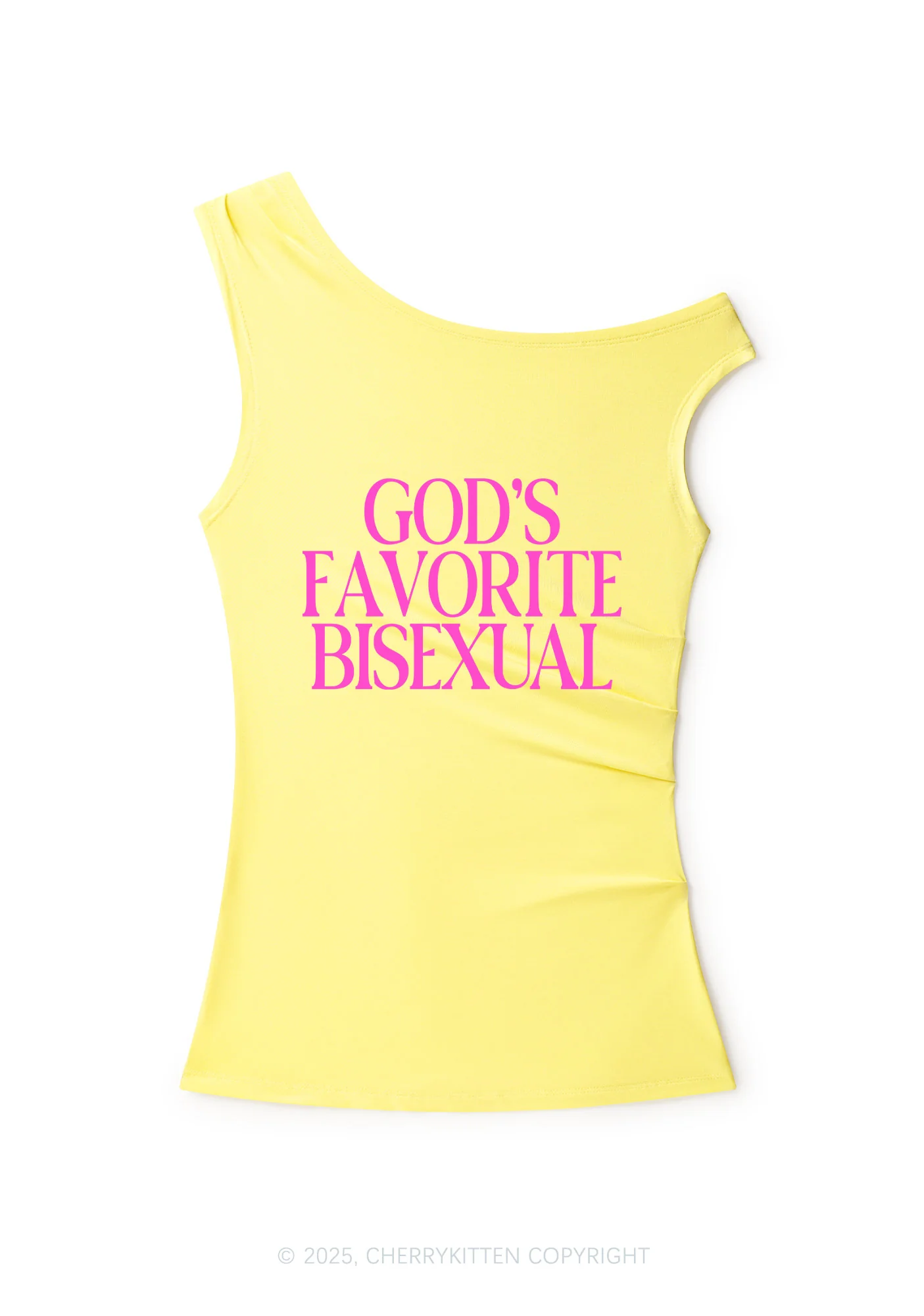 Gods Favorite Bisexual Pride Y2K Off Shoulder Tank Top Cherrykitten - Image 3