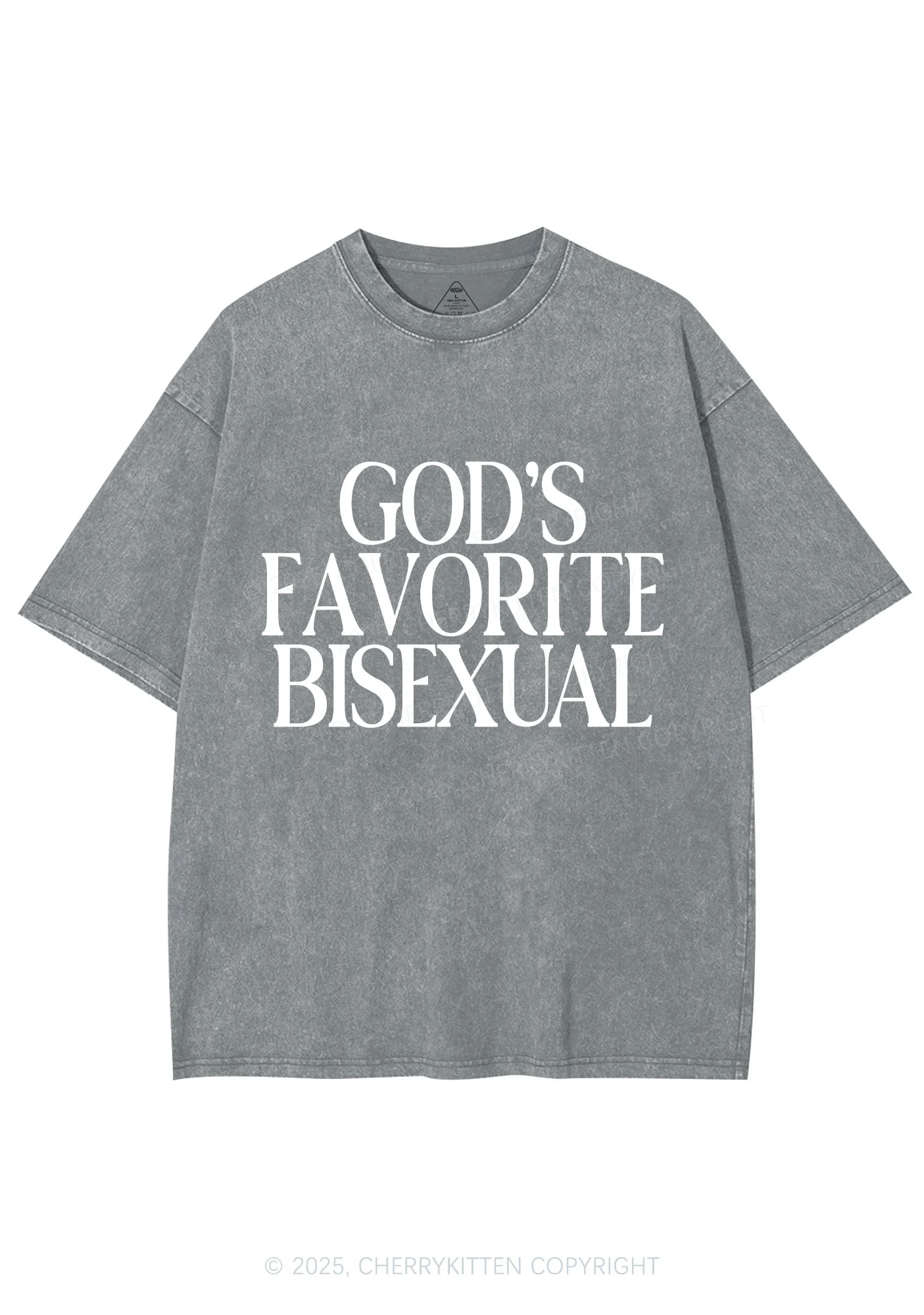 Gods Favorite Bisexual Pride Y2K Shirts Washed Tee Cherrykitten - Image 8