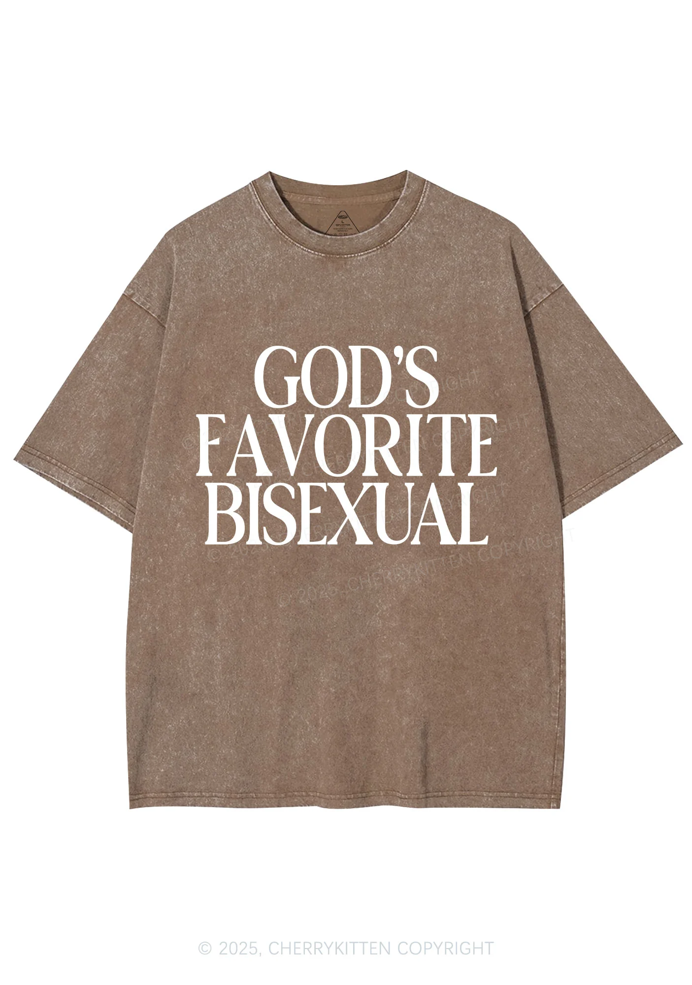 Gods Favorite Bisexual Pride Y2K Shirts Washed Tee Cherrykitten - Image 9