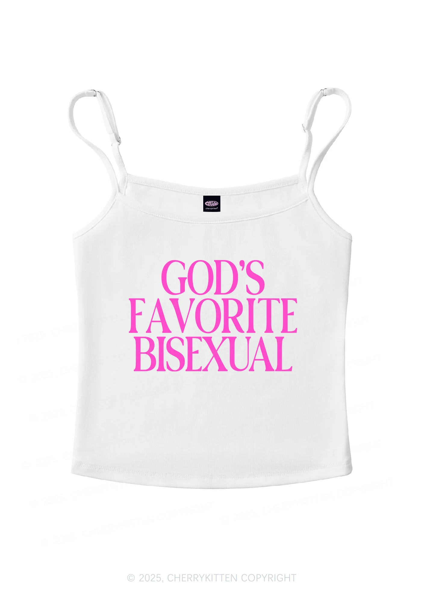 Gods Favorite Bisexual Pride Y2K Spaghetti Strap Cami Cherrykitten - Image 4