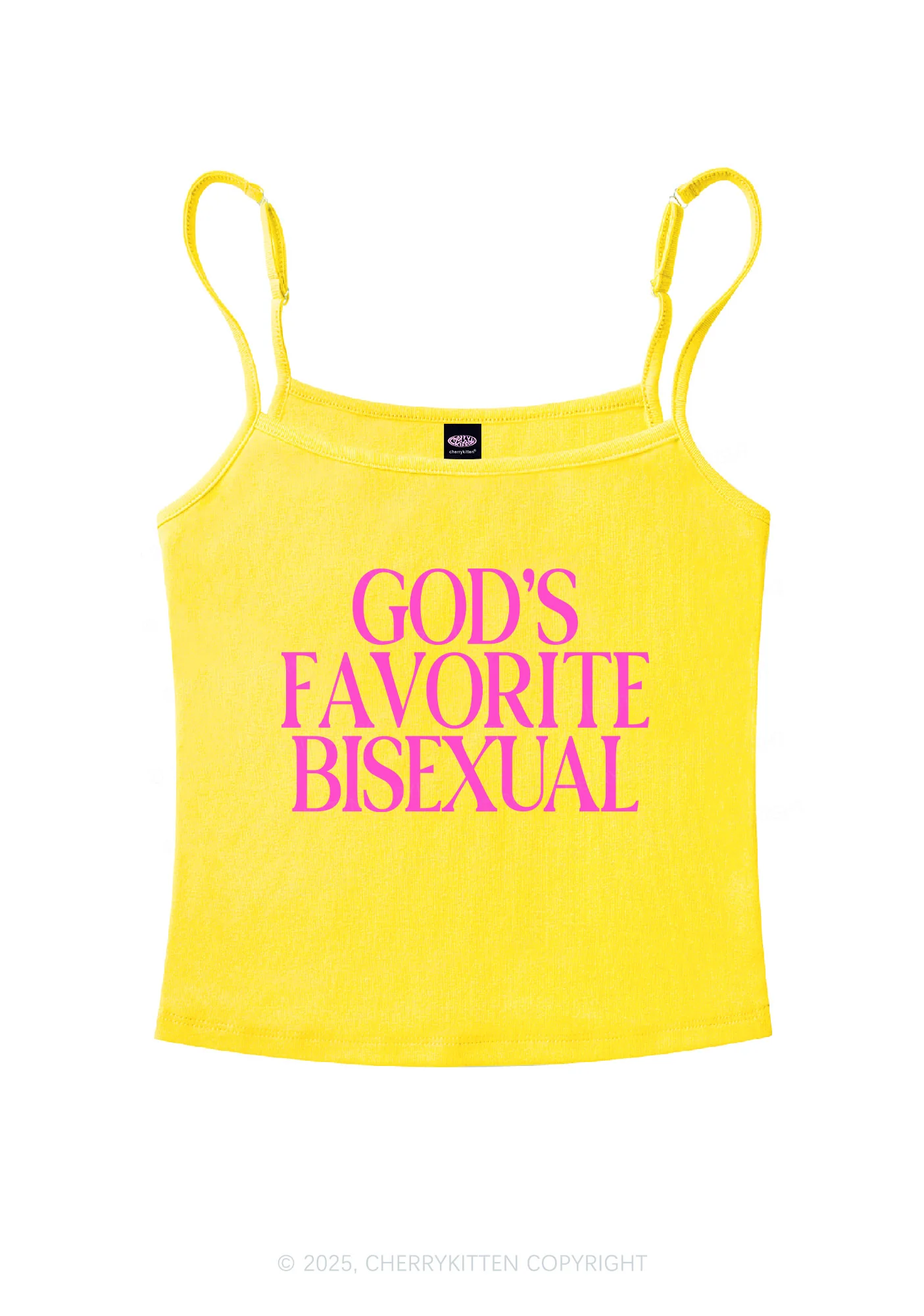 Gods Favorite Bisexual Pride Y2K Spaghetti Strap Cami Cherrykitten - Image 5
