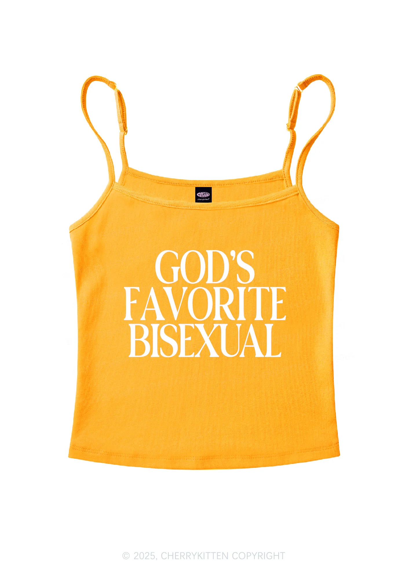 Gods Favorite Bisexual Pride Y2K Spaghetti Strap Cami Cherrykitten - Image 7