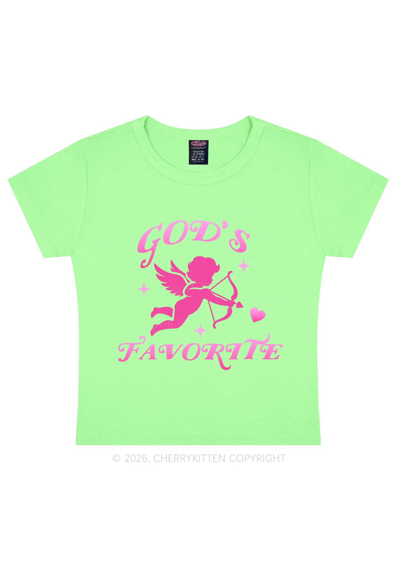 Gods Favorite Cupid Valentine's Day Y2K Baby Tee Cherrykitten - Image 4