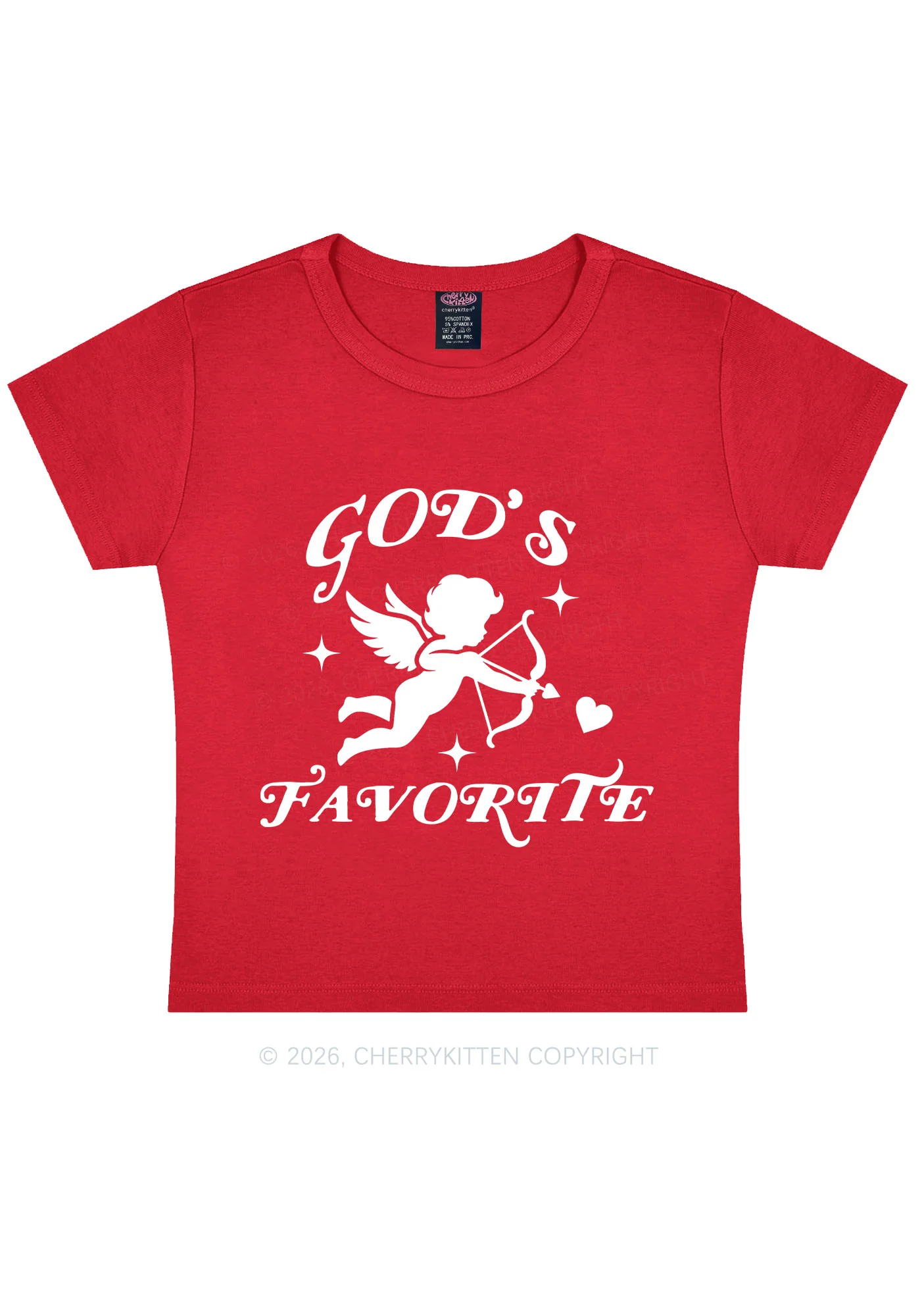 Gods Favorite Cupid Valentine's Day Y2K Baby Tee Cherrykitten - Image 5