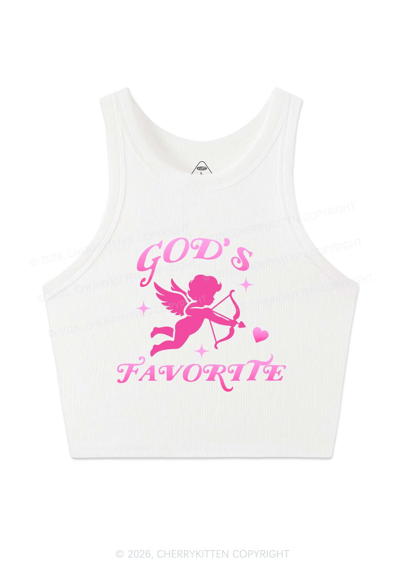 Gods Favorite Cupid Valentine's Day Y2K Crop Tank Top Cherrykitten - Image 3