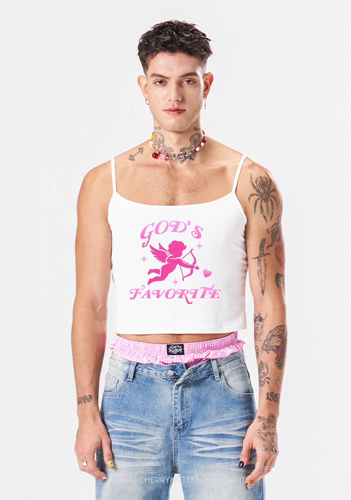Gods Favorite Cupid Valentine's Day Y2K Spaghetti Strap Cami Cherrykitten - Image 2