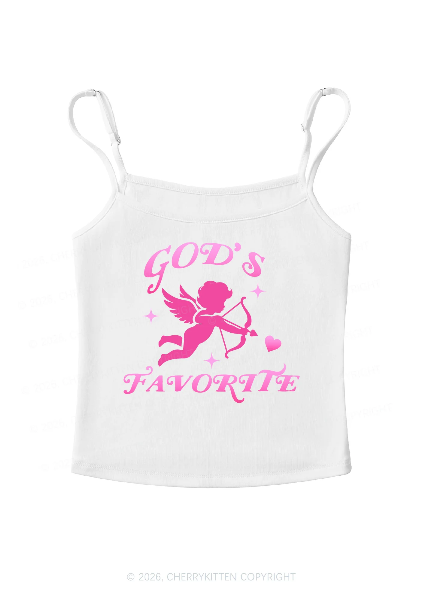 Gods Favorite Cupid Valentine's Day Y2K Spaghetti Strap Cami Cherrykitten - Image 3