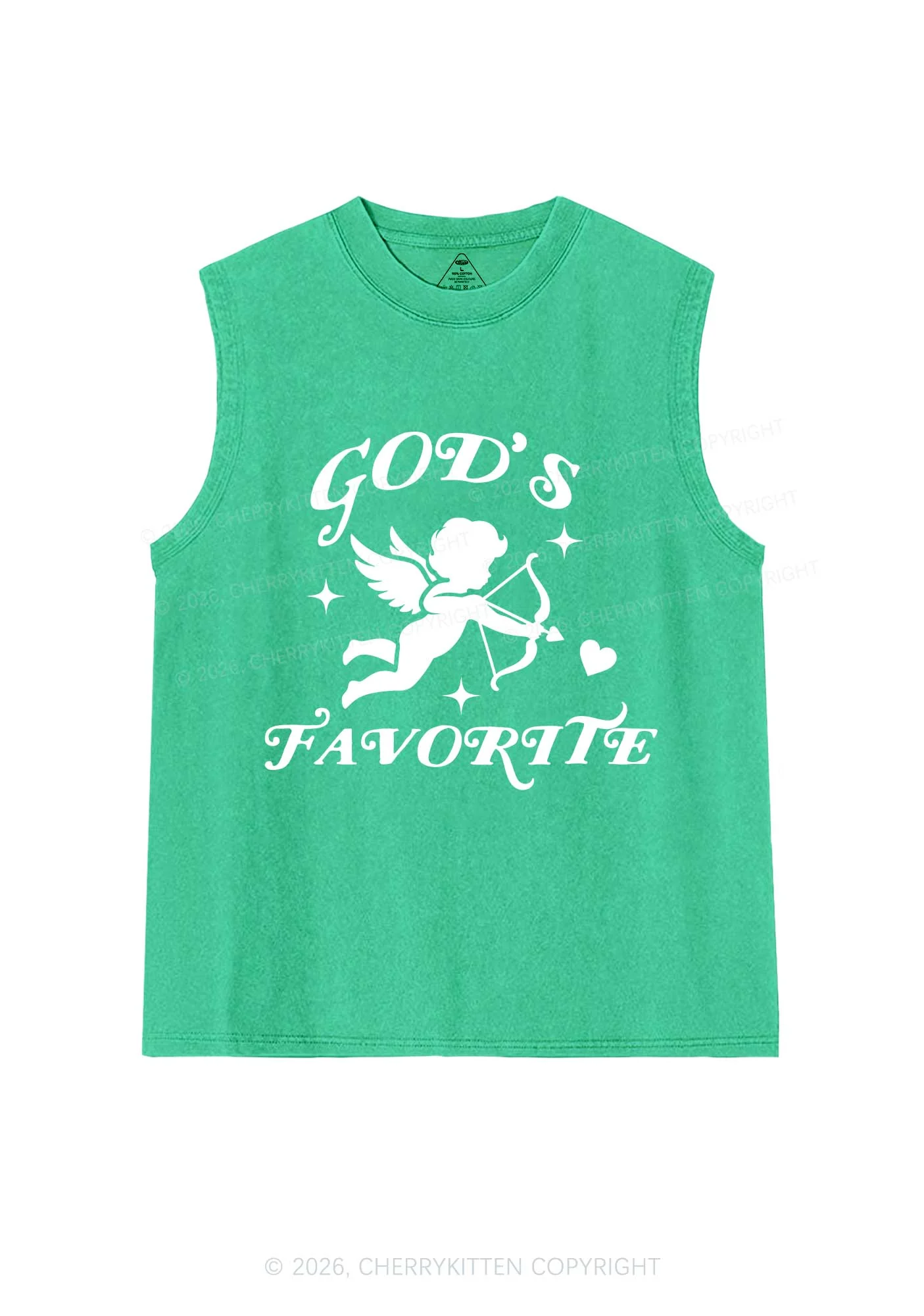Gods Favorite Cupid Valentine's Day Y2K Washed Muscle Tank Cherrykitten - Image 7