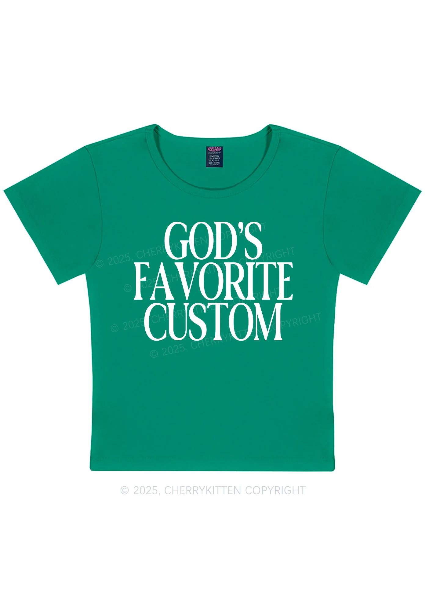 Gods Favorite Custom Y2K Baby Tee Cherrykitten - Image 11