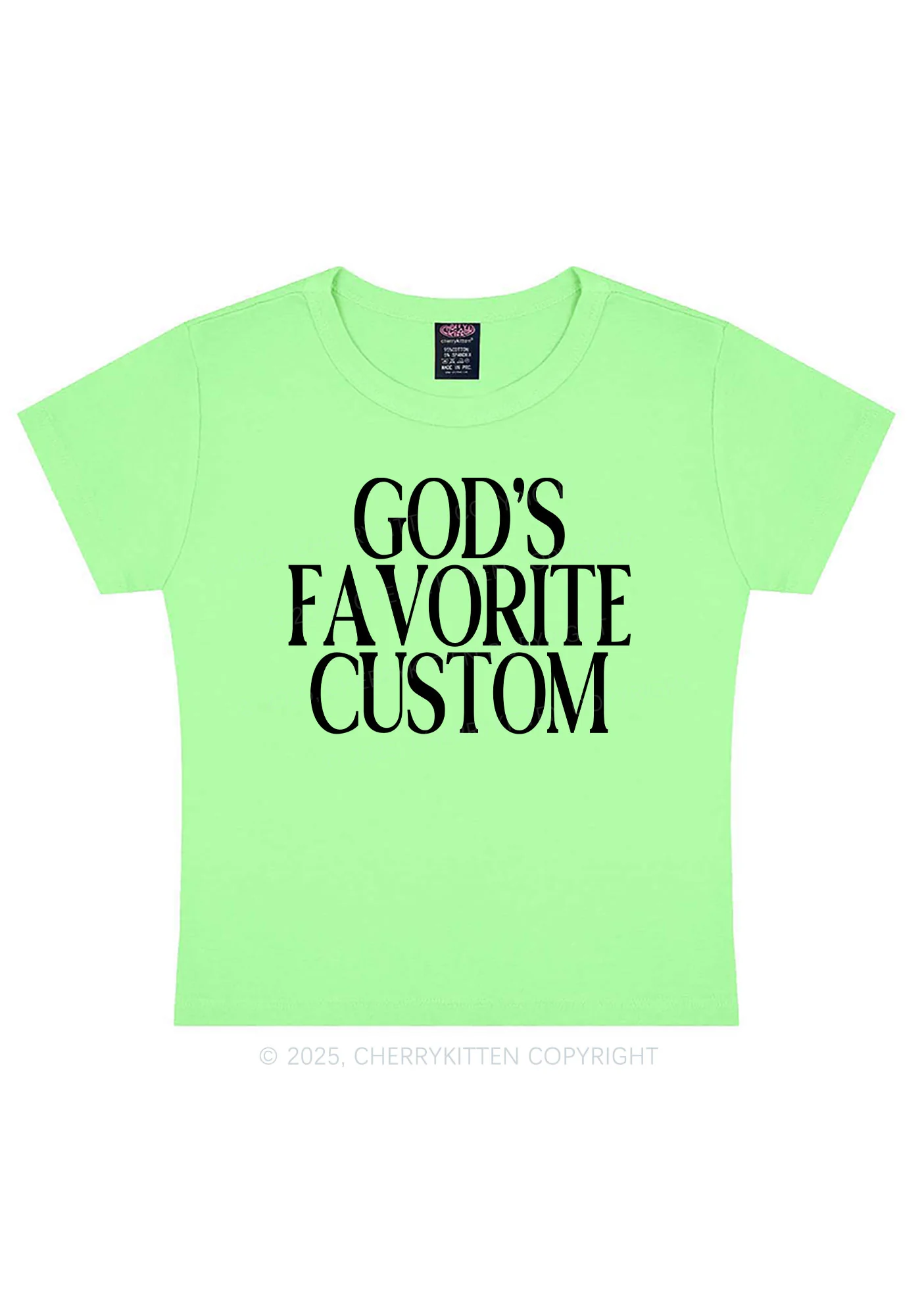Gods Favorite Custom Y2K Baby Tee Cherrykitten - Image 13