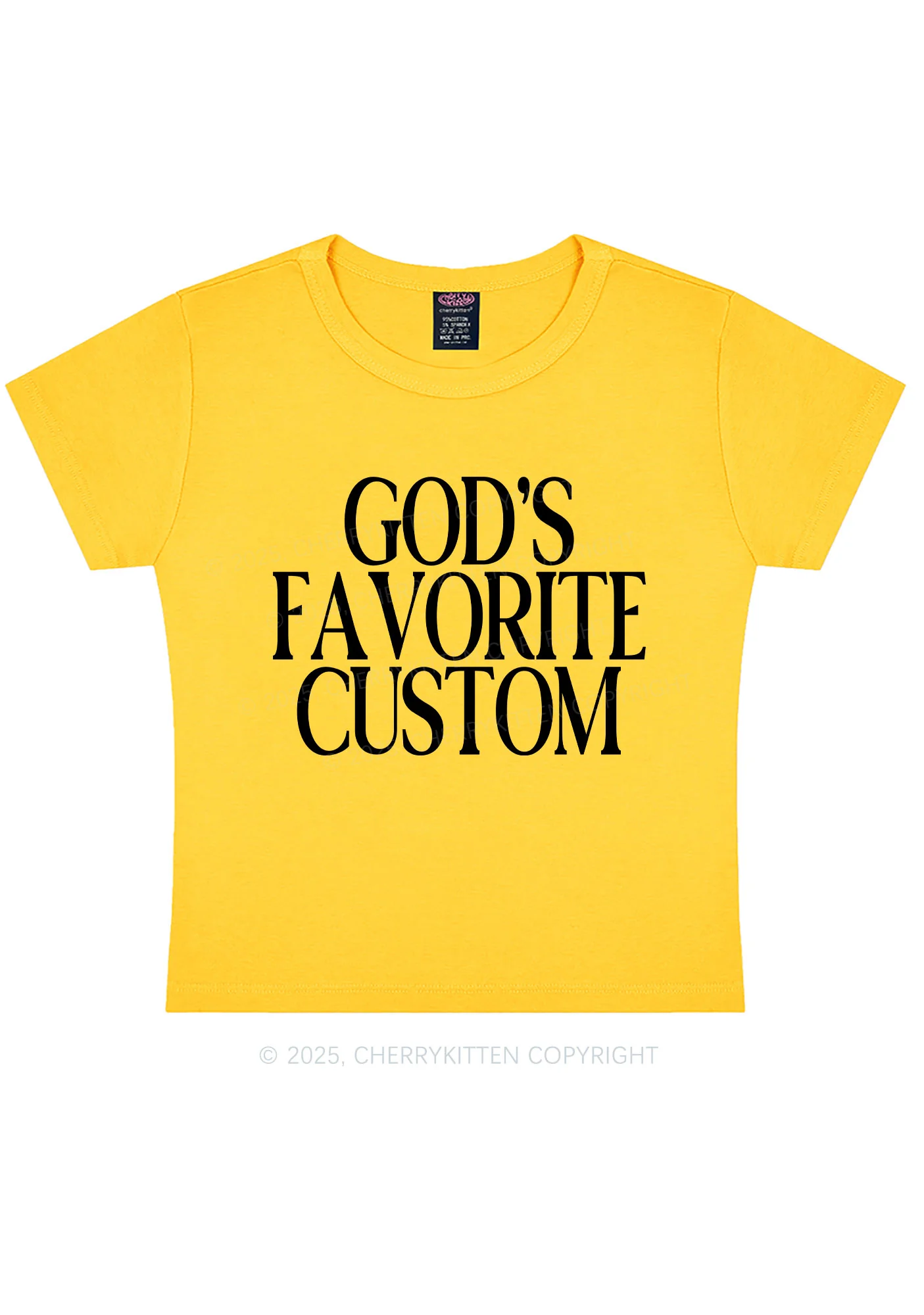 Gods Favorite Custom Y2K Baby Tee Cherrykitten - Image 4