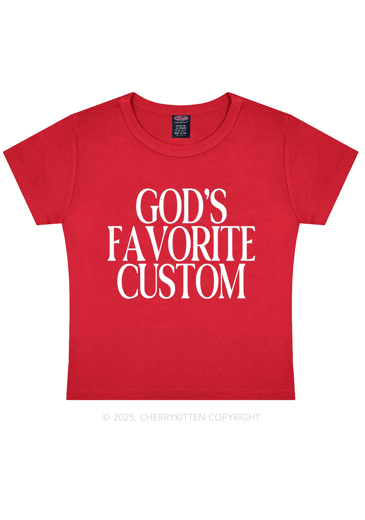 Gods Favorite Custom Y2K Baby Tee Cherrykitten - Image 5