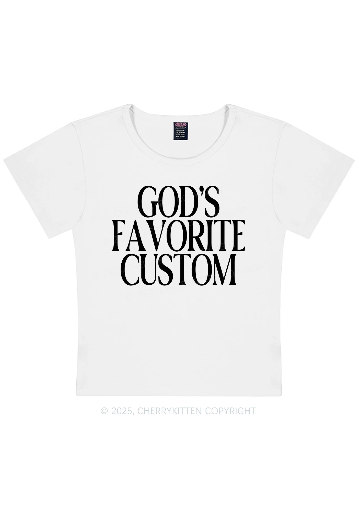 Gods Favorite Custom Y2K Baby Tee Cherrykitten - Image 6