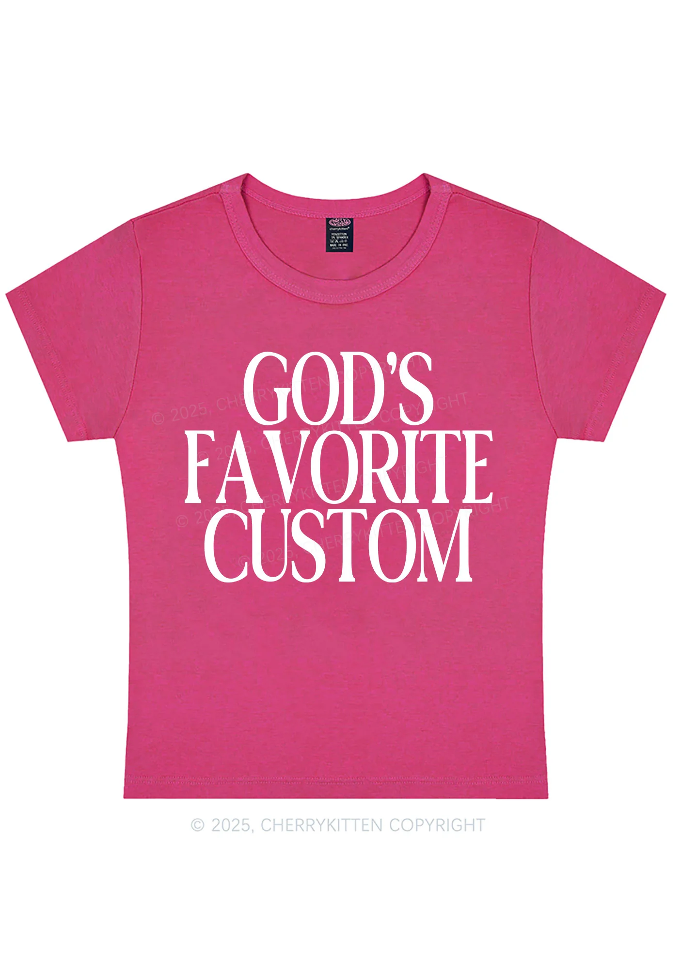 Gods Favorite Custom Y2K Baby Tee Cherrykitten - Image 7