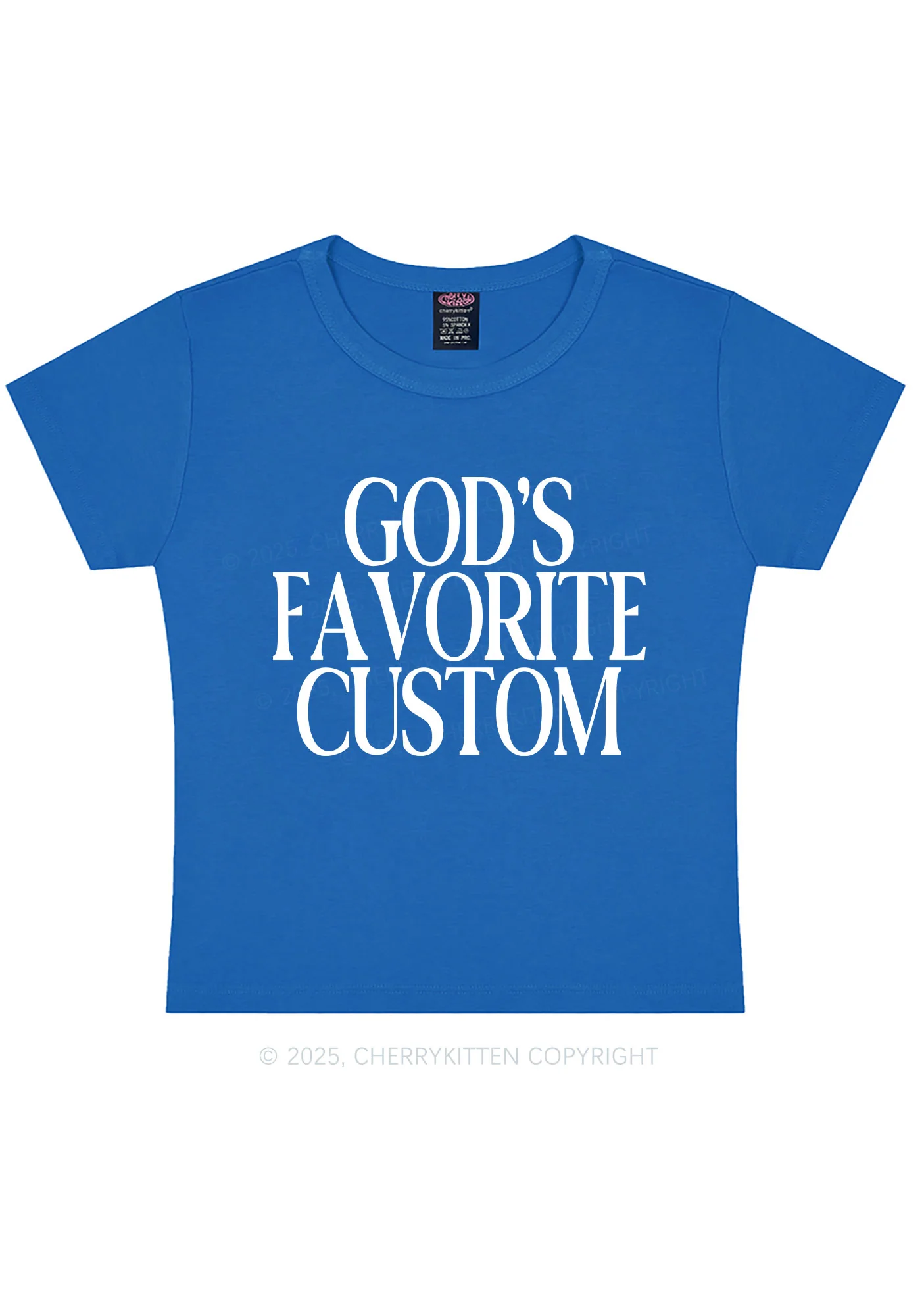 Gods Favorite Custom Y2K Baby Tee Cherrykitten - Image 9