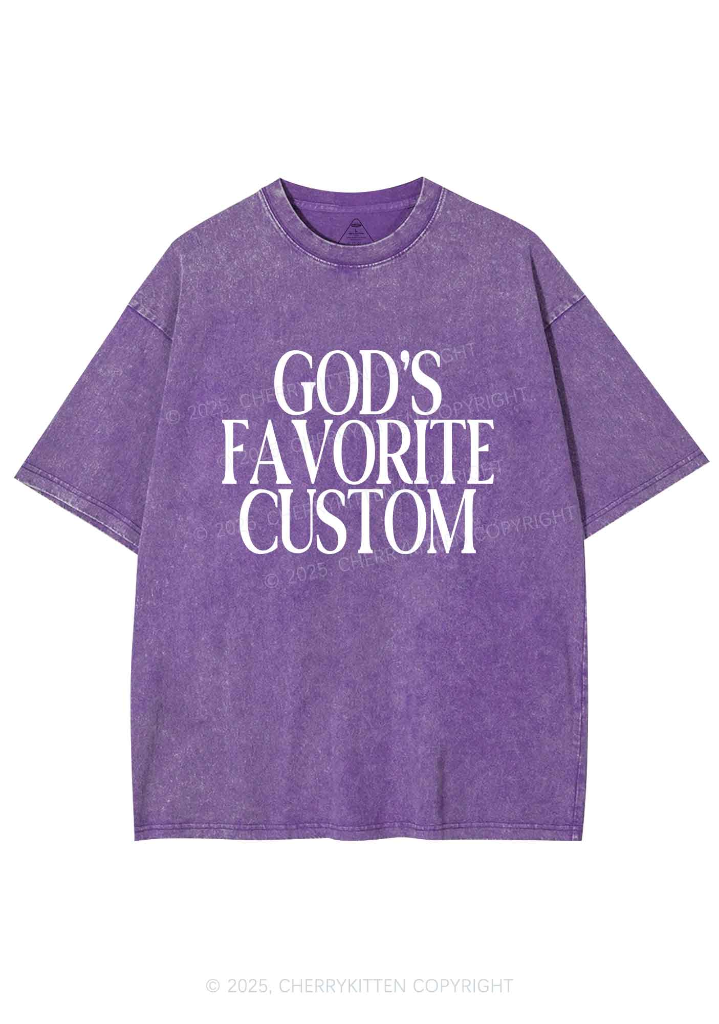 Gods Favorite Custom Y2K Shirts Washed Tee Cherrykitten - Image 4