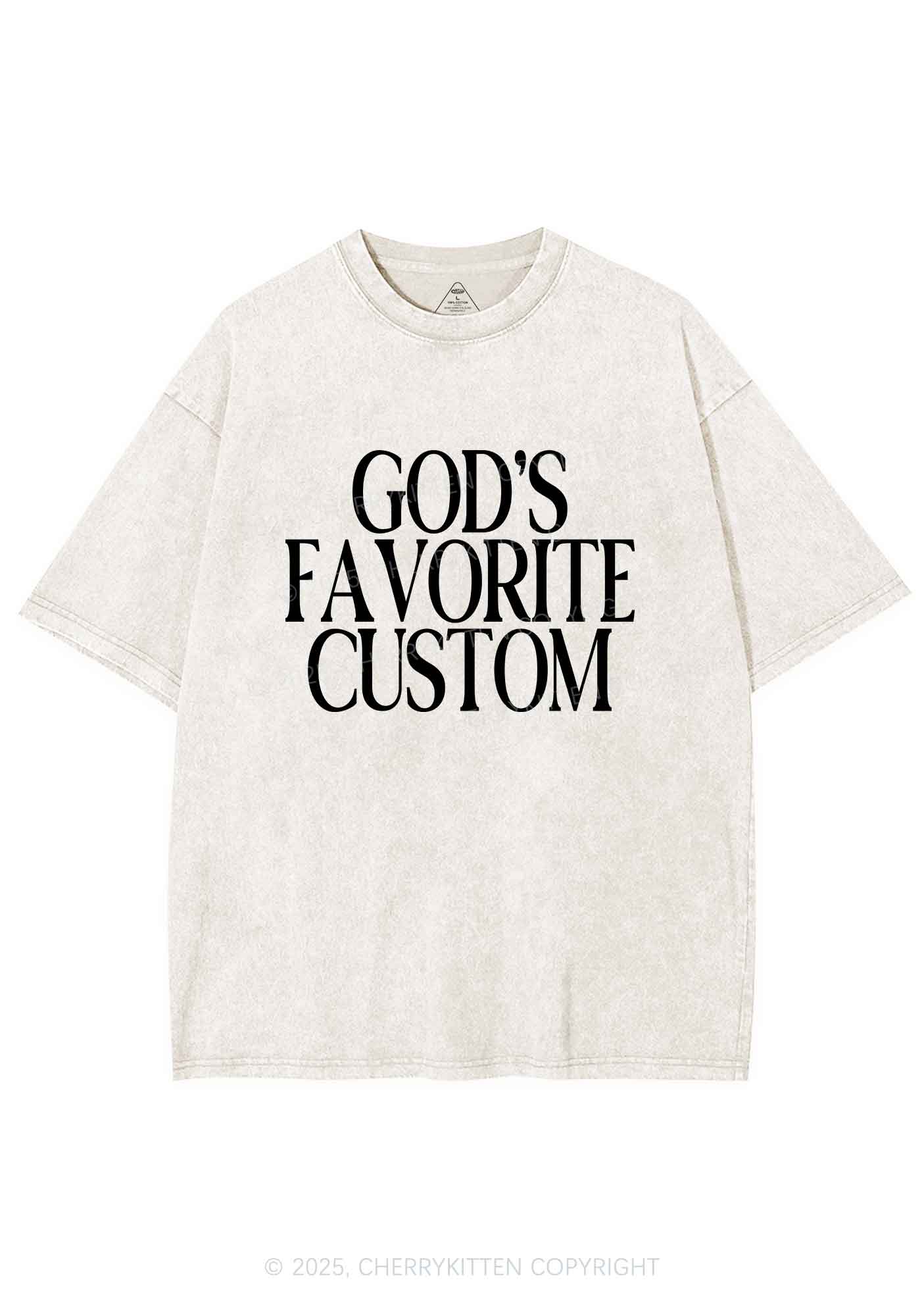 Gods Favorite Custom Y2K Shirts Washed Tee Cherrykitten - Image 5