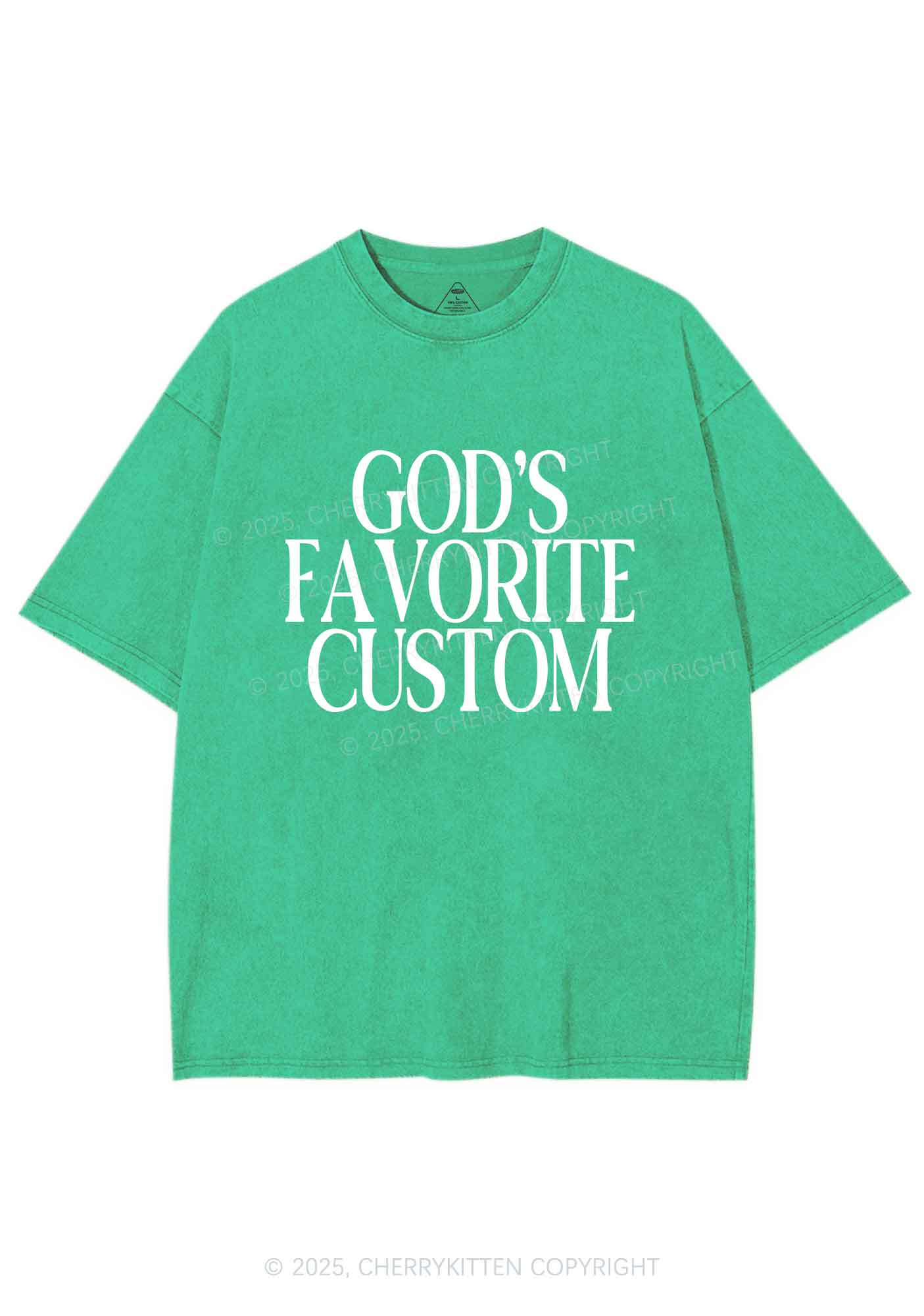 Gods Favorite Custom Y2K Shirts Washed Tee Cherrykitten - Image 6