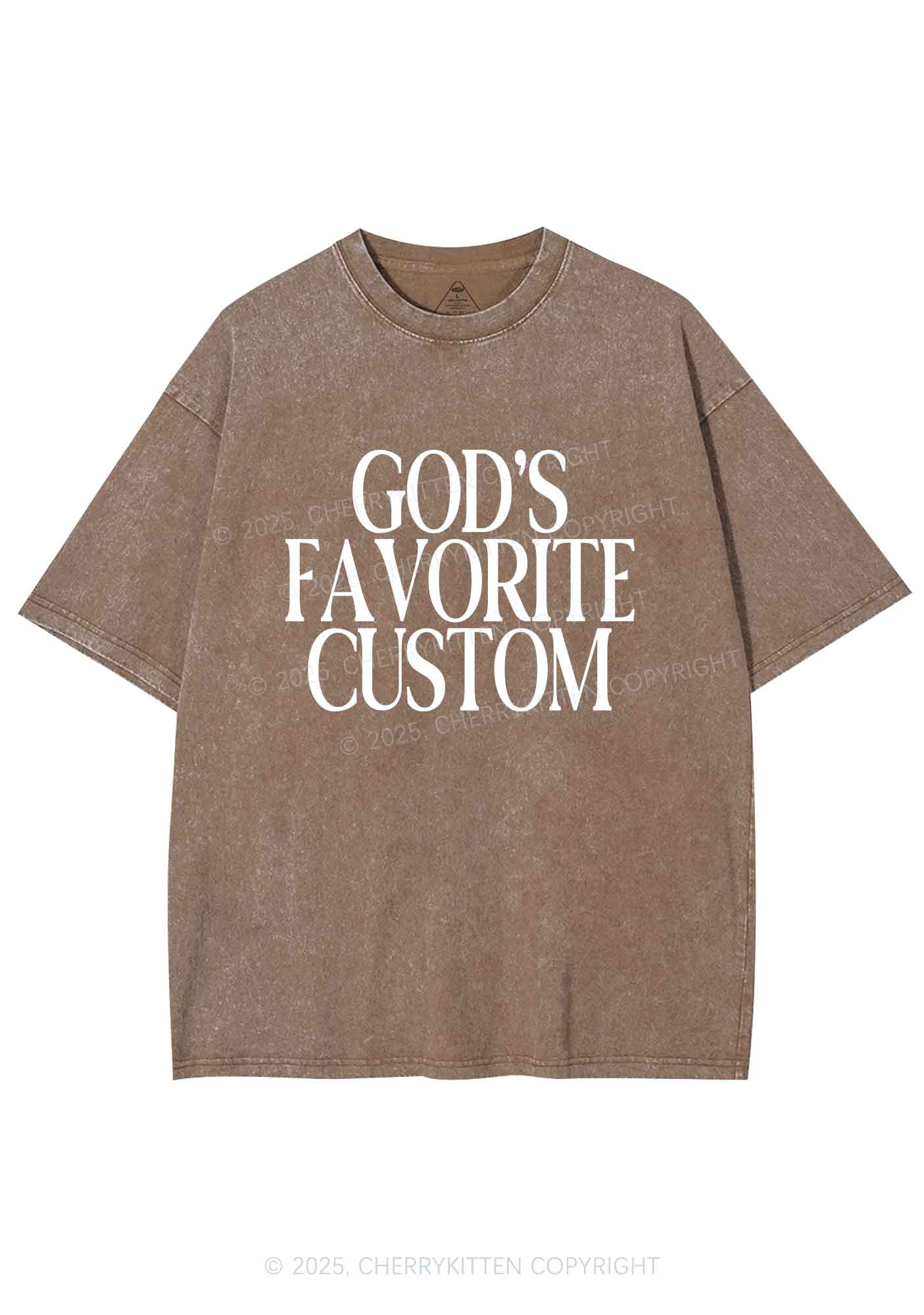 Gods Favorite Custom Y2K Shirts Washed Tee Cherrykitten - Image 7