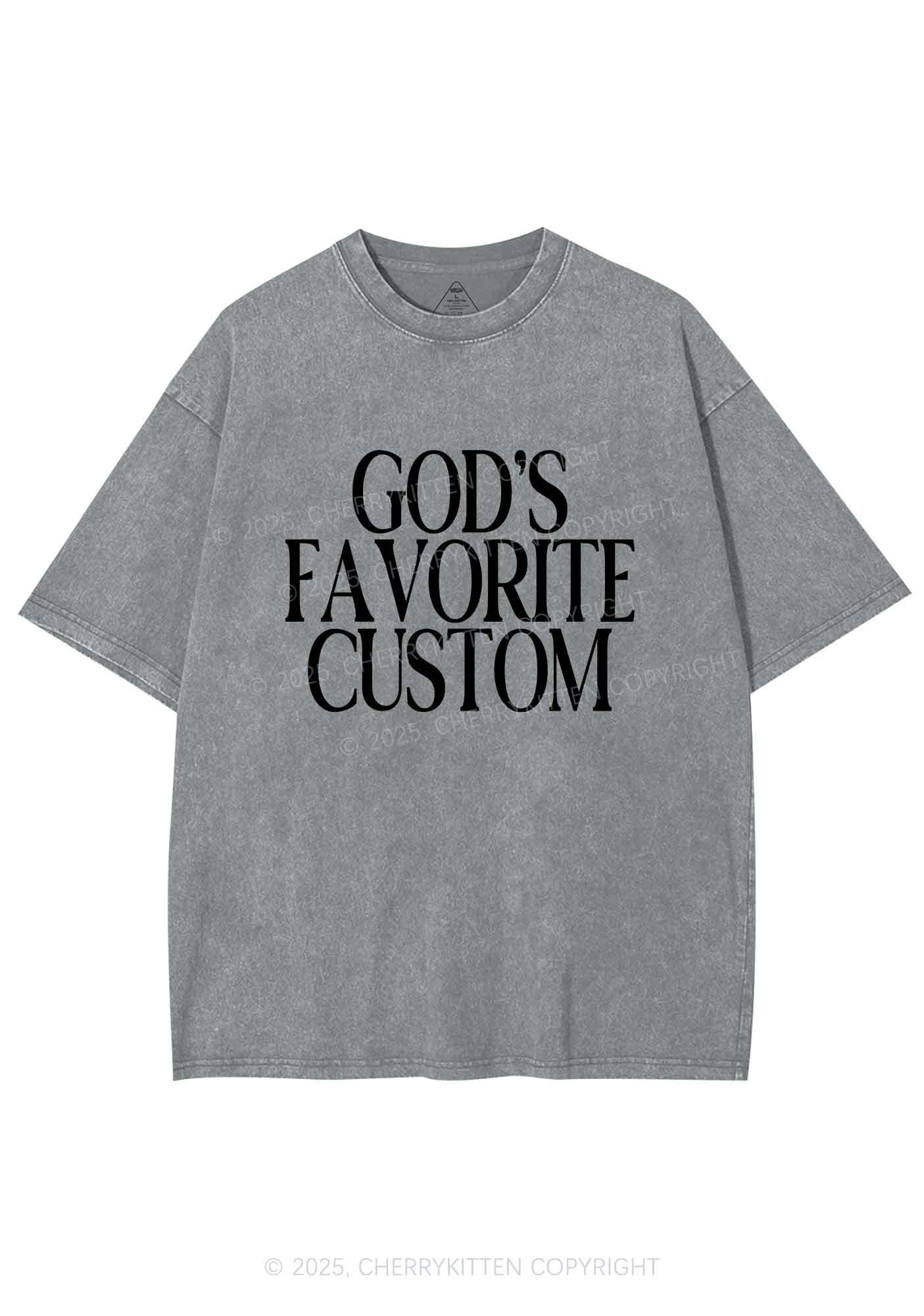 Gods Favorite Custom Y2K Shirts Washed Tee Cherrykitten - Image 8