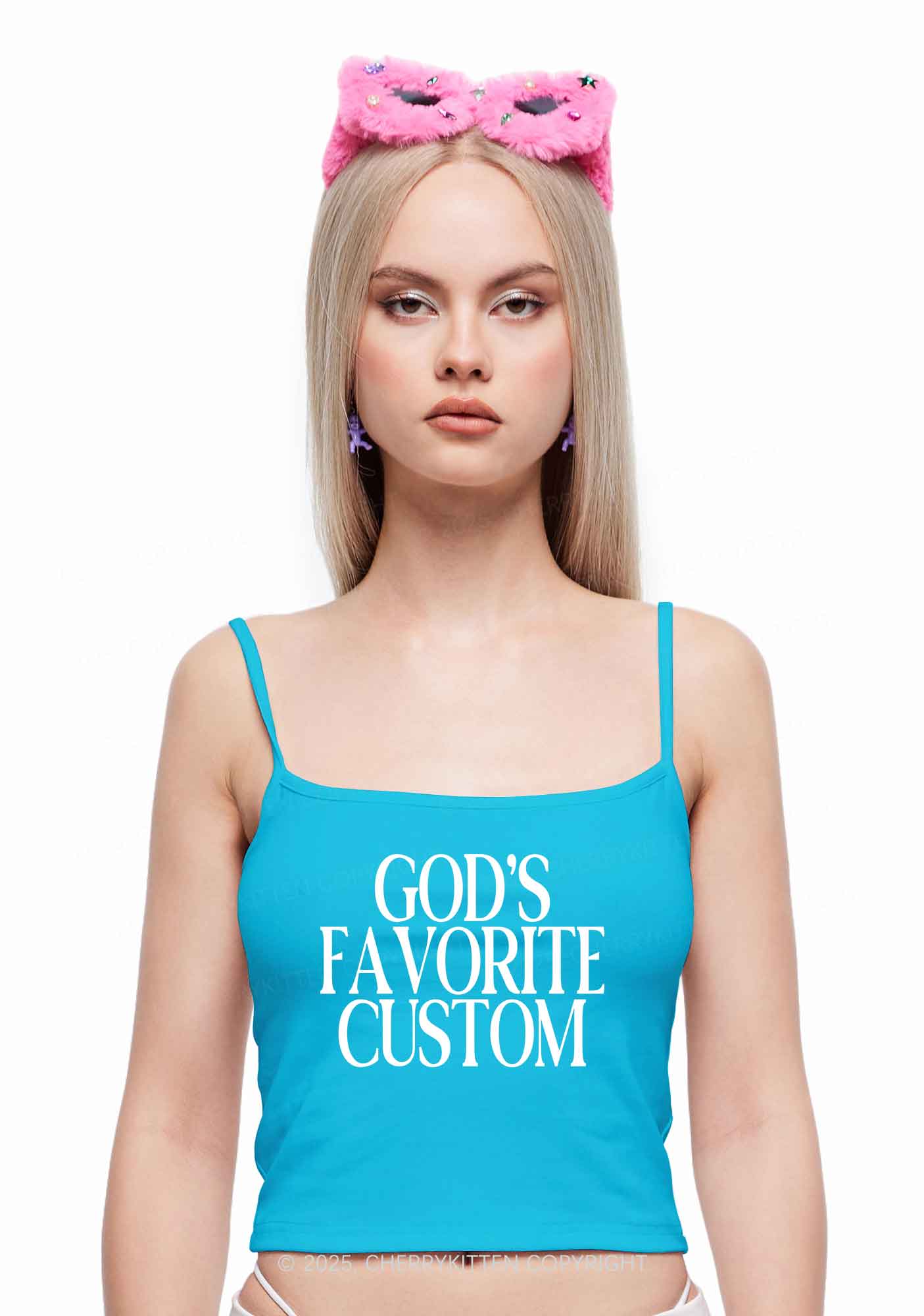 Gods Favorite Custom Y2K Spaghetti Strap Cami Cherrykitten - Image 2