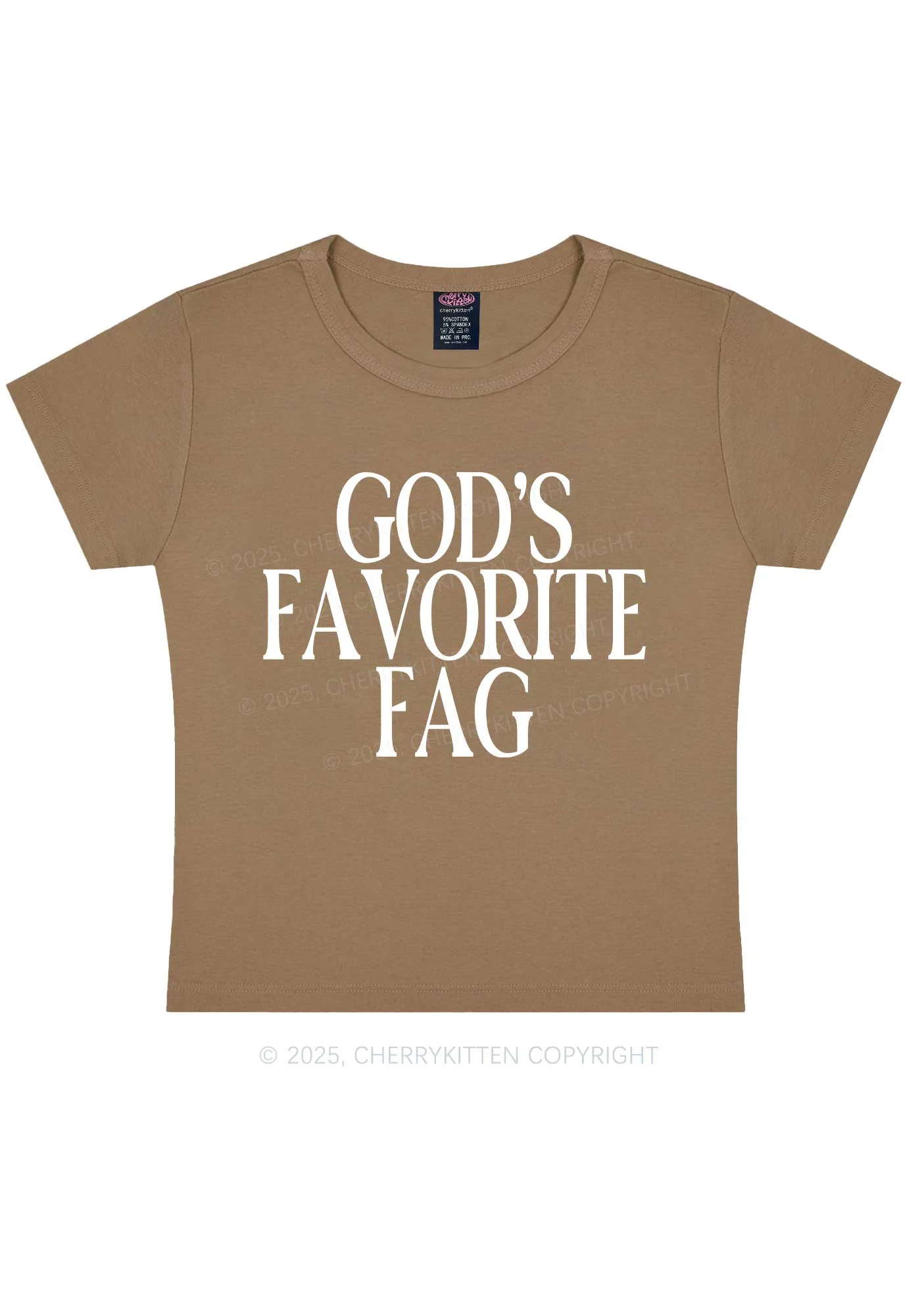 Gods Favorite Fag Pride Y2K Baby Tee Cherrykitten - Image 10