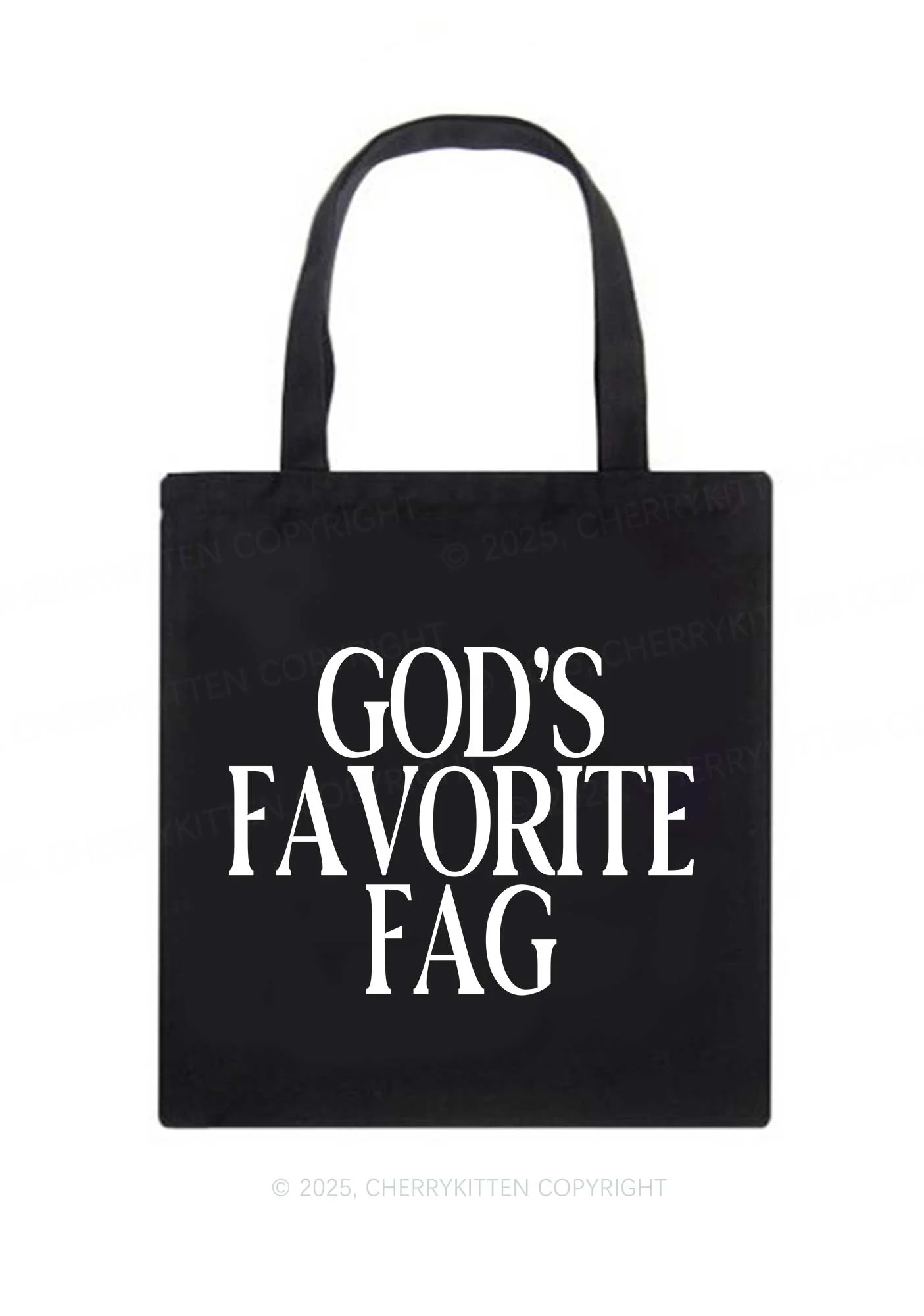 Gods Favorite Fag Pride Y2K Canvas Tote Bag Cherrykitten - Image 3