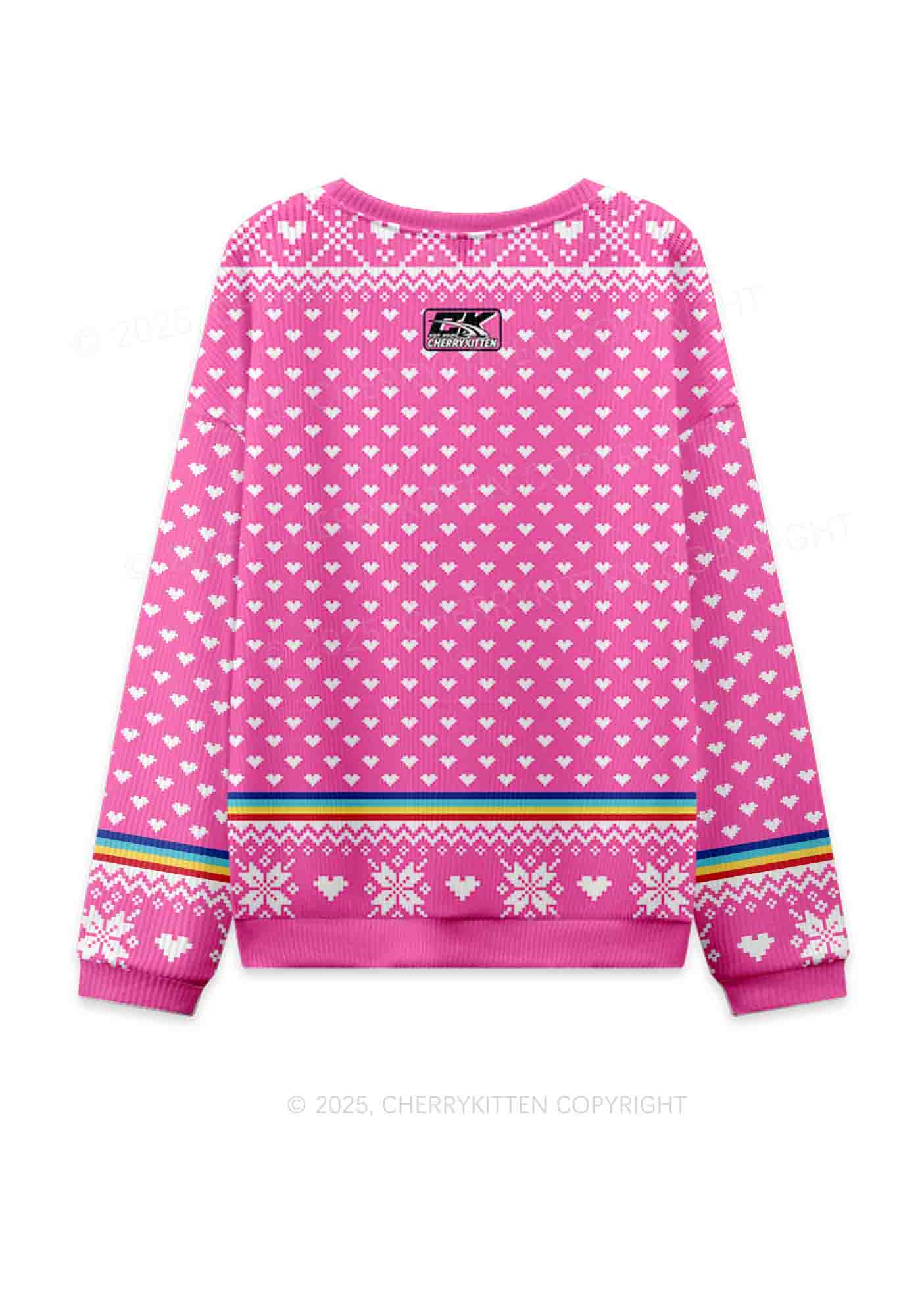 Gods Favorite Fag Pride Y2K Christmas Knit Sweatshirt Cherrykitten - Image 2