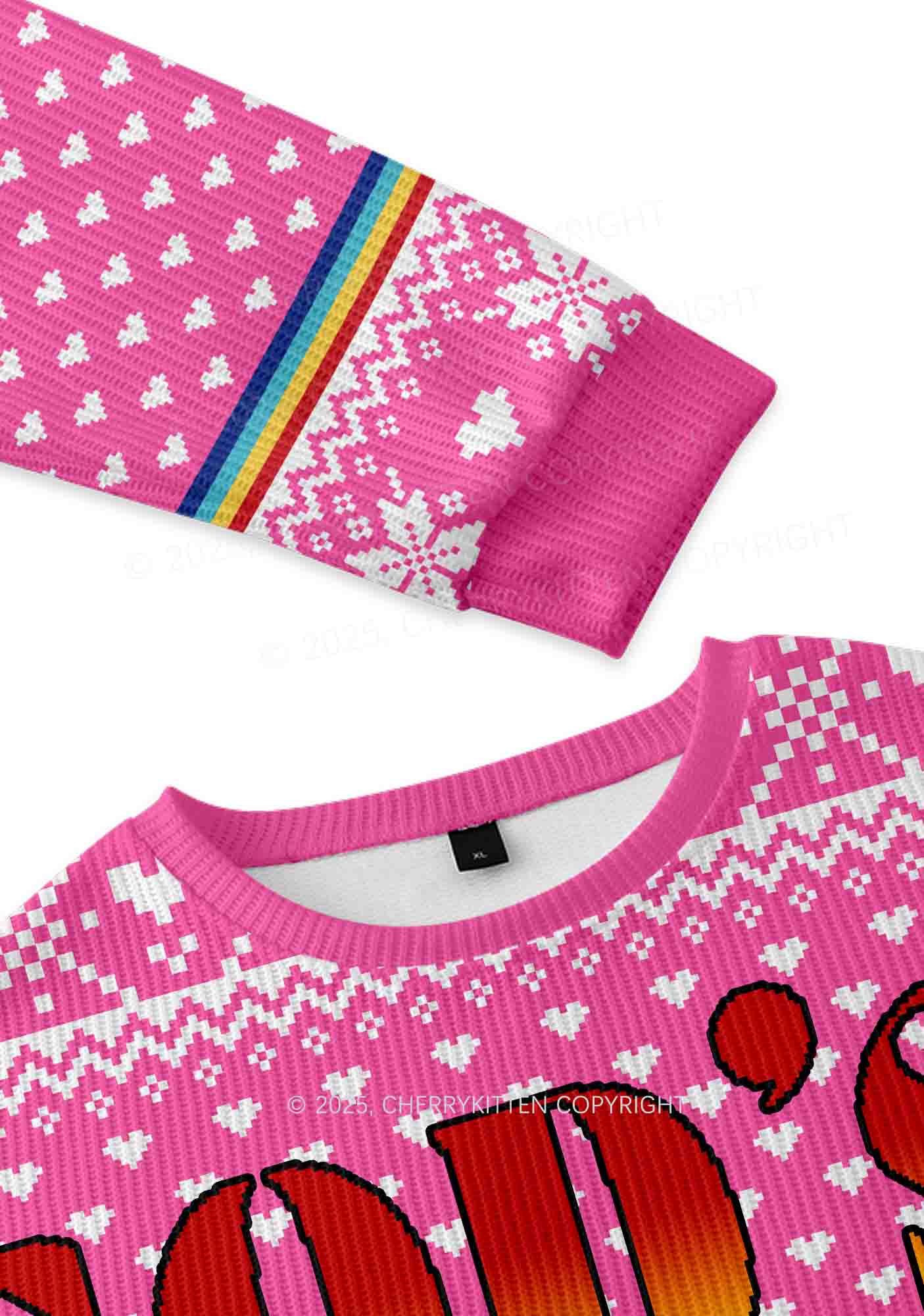 Gods Favorite Fag Pride Y2K Christmas Knit Sweatshirt Cherrykitten - Image 3
