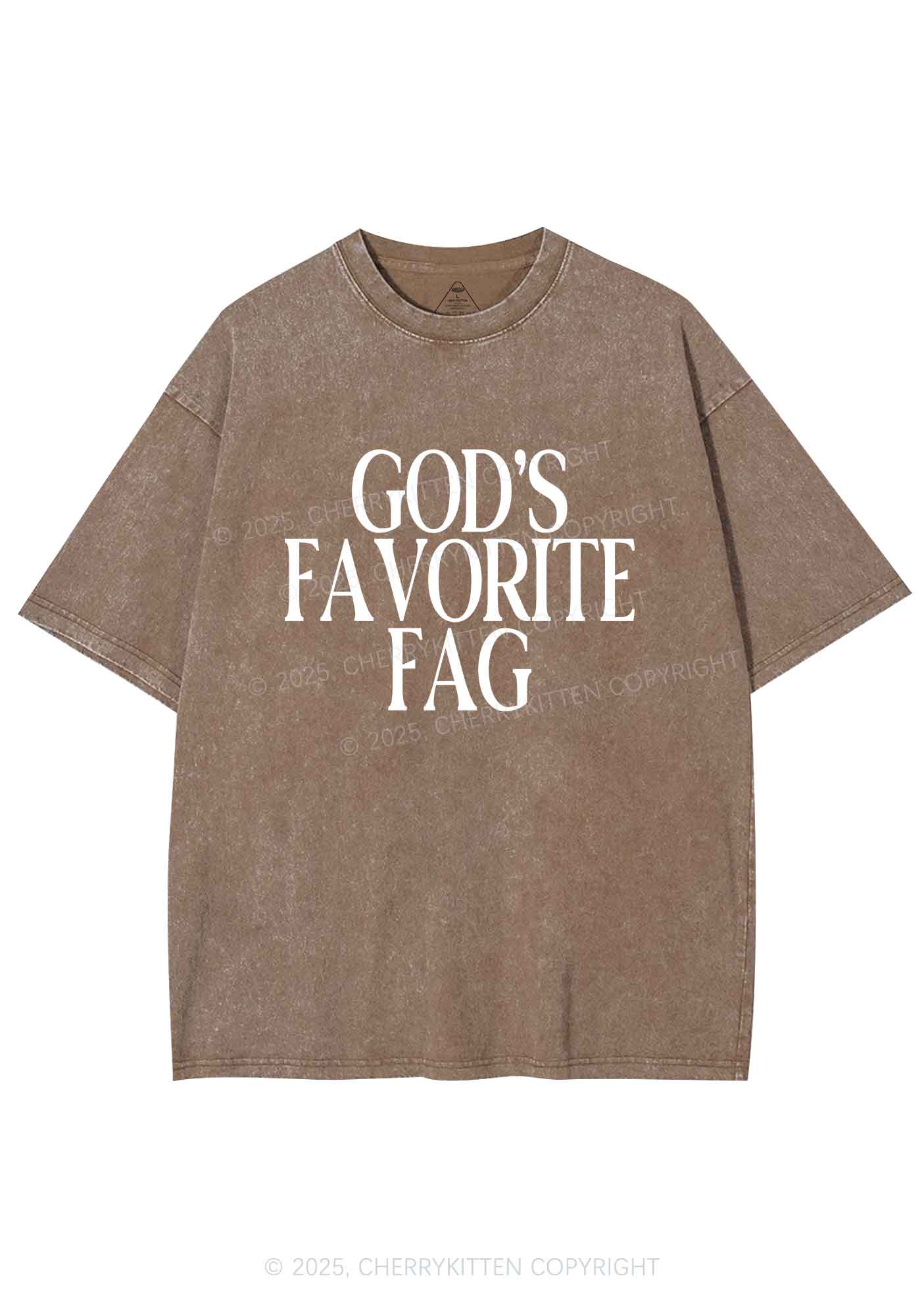 Gods Favorite Fag Pride Y2K Shirts Washed Tee Cherrykitten - Image 6