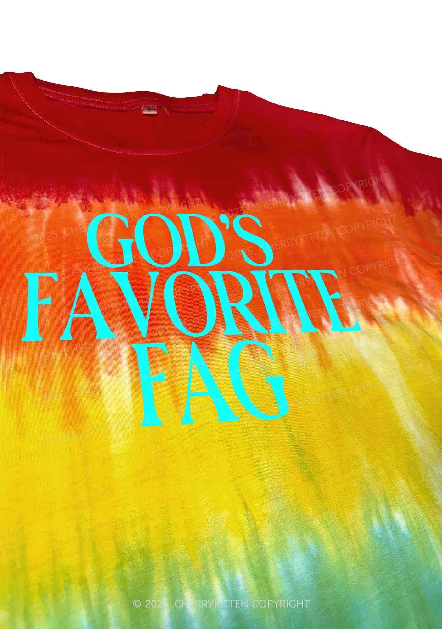 Gods Favorite Fag Pride Y2K Tie Dye Shirts Cherrykitten - Image 2