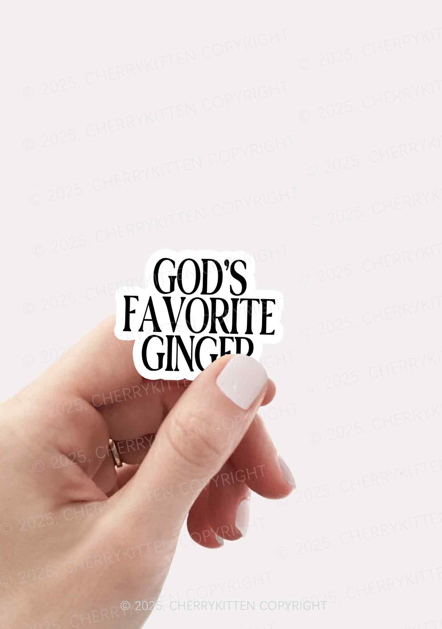 Gods Favorite Ginger 1Pc Y2K Sticker Cherrykitten - Image 2