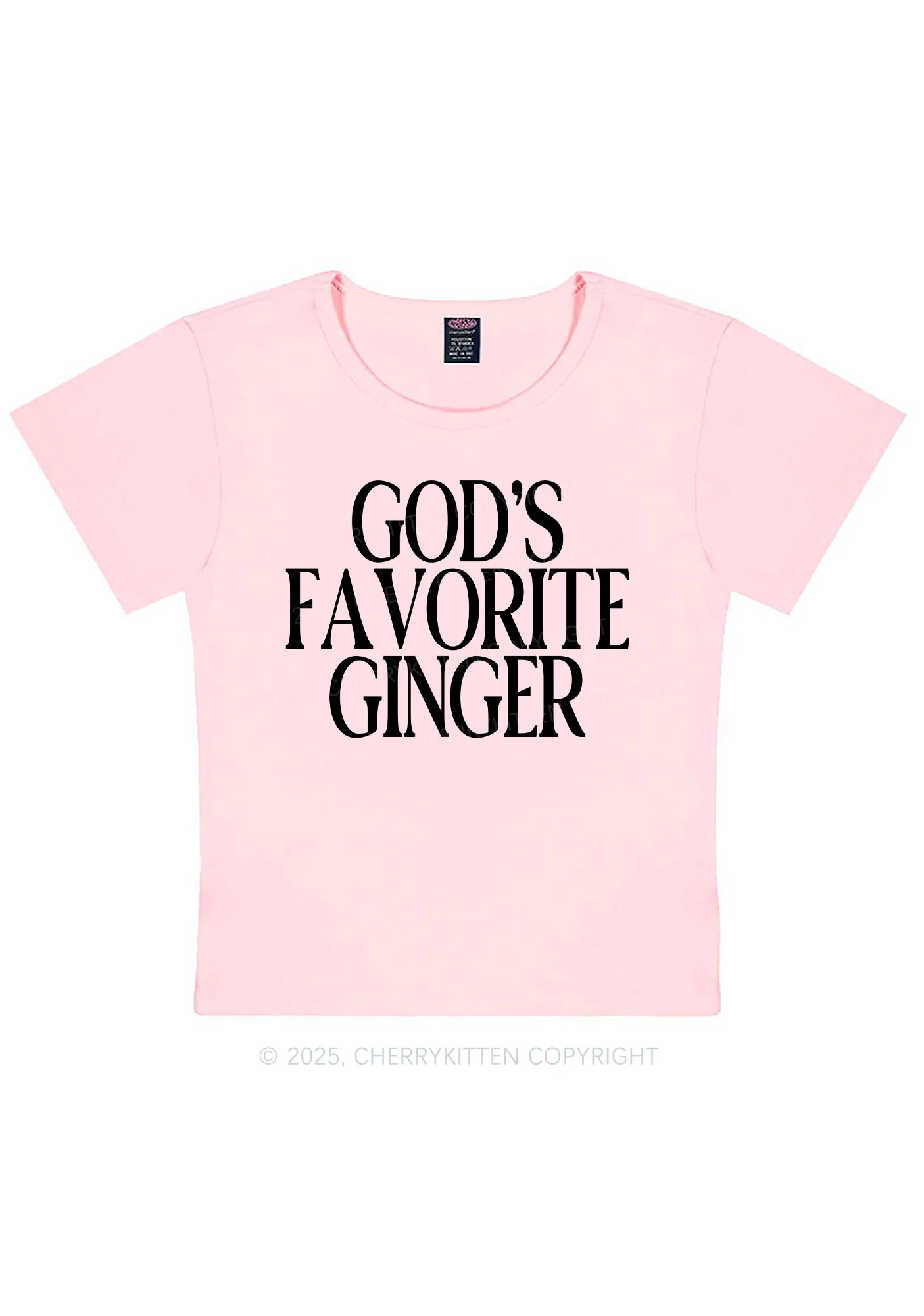 Gods Favorite Ginger Y2K Baby Tee Cherrykitten - Image 12